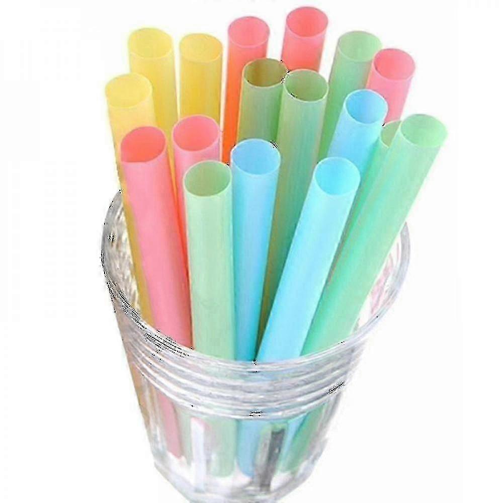 100pcs Colorful Large Drinking Straws For Bubble Smoothie
