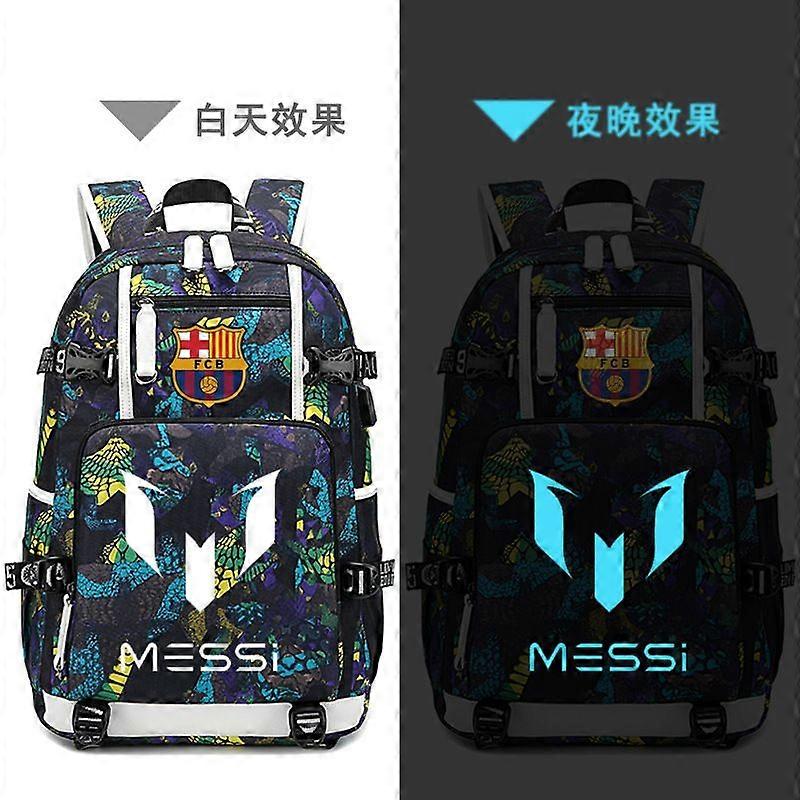 Fodboldstjerne Ronaldo Trykt USB Ungdom Studerende Skoletaske Mænd Og Kvinder Fritid Rejserygsæk Udendørs Computer Taske