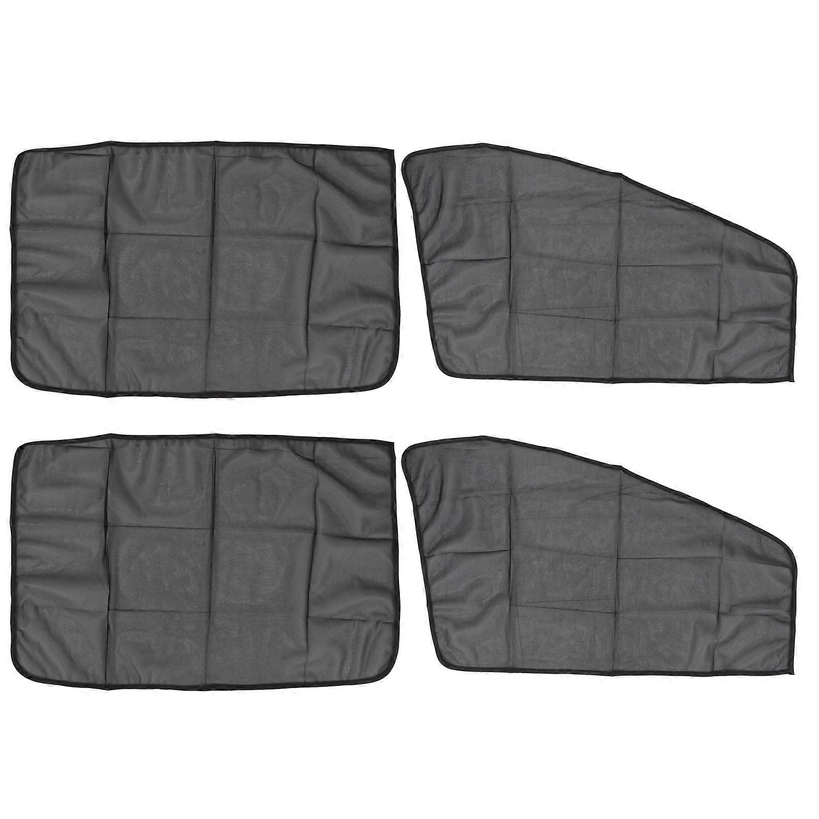 Magnet Sun Shade Universal Car Side Window Curtain 4Pcs Set for Front and Rear Windows, Black, Easy Installation