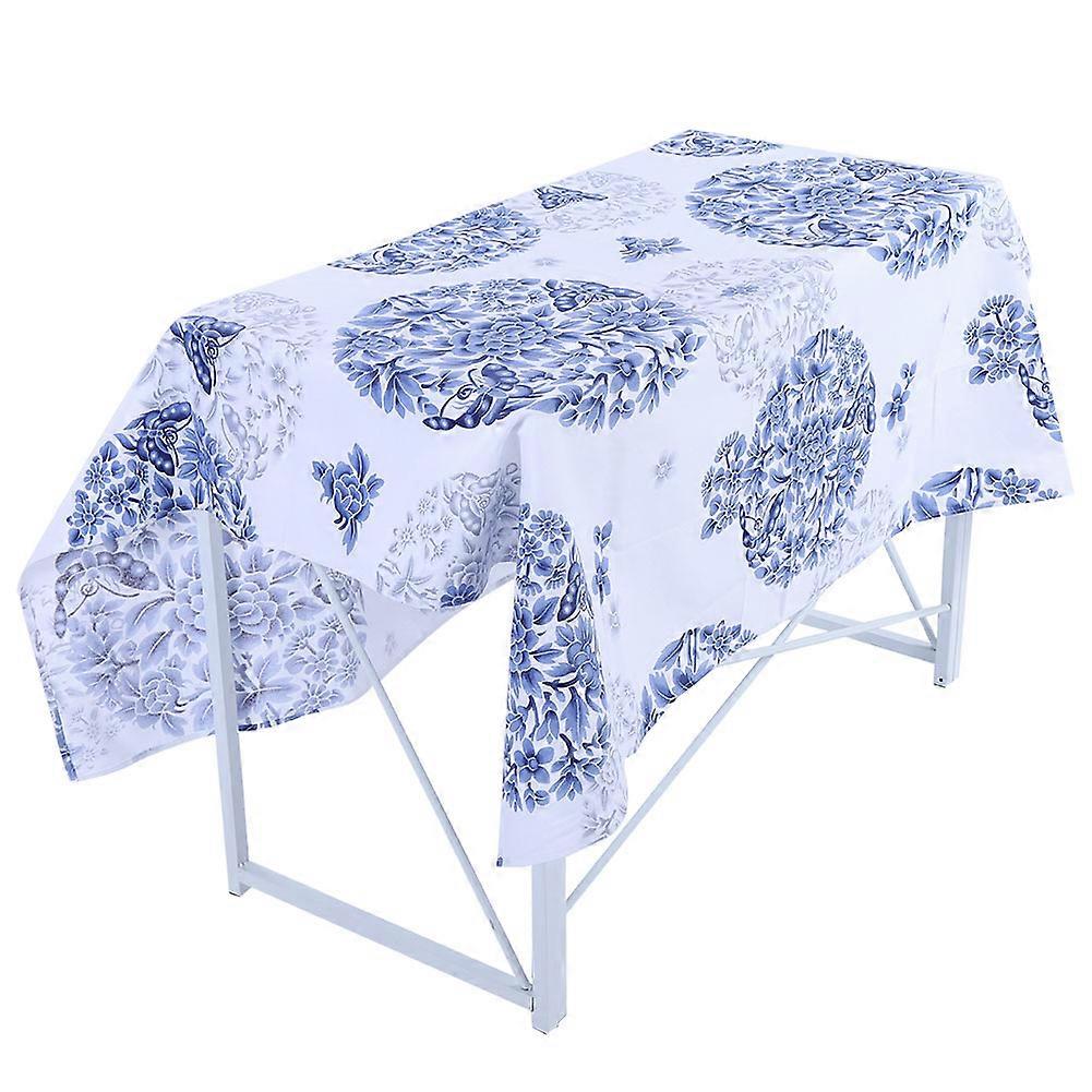 Cotton Linen Table Cover Wipe Clean Party Tablecloth Covers Cotton Linen Blend Rectangular Washable Standard Size