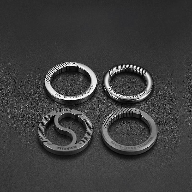 Titanium Alloy Spring Buckle Men s Curved Keychain Pendant