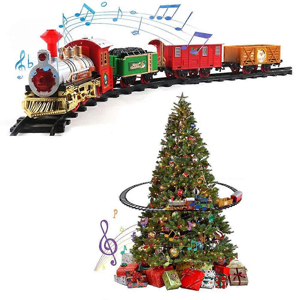 Christmas Tree Train Express Holiday Festive Set Track Light &Sound Gift Toy