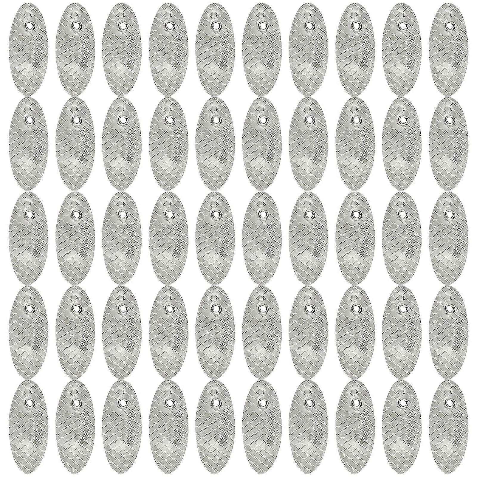 50Pcs Löffel Metall Hard Spinner Köder Fischköder Spinner Swimbaits Pailletten Köder Köder Herstellung Löffel Köder Spinner Scheiben Silber