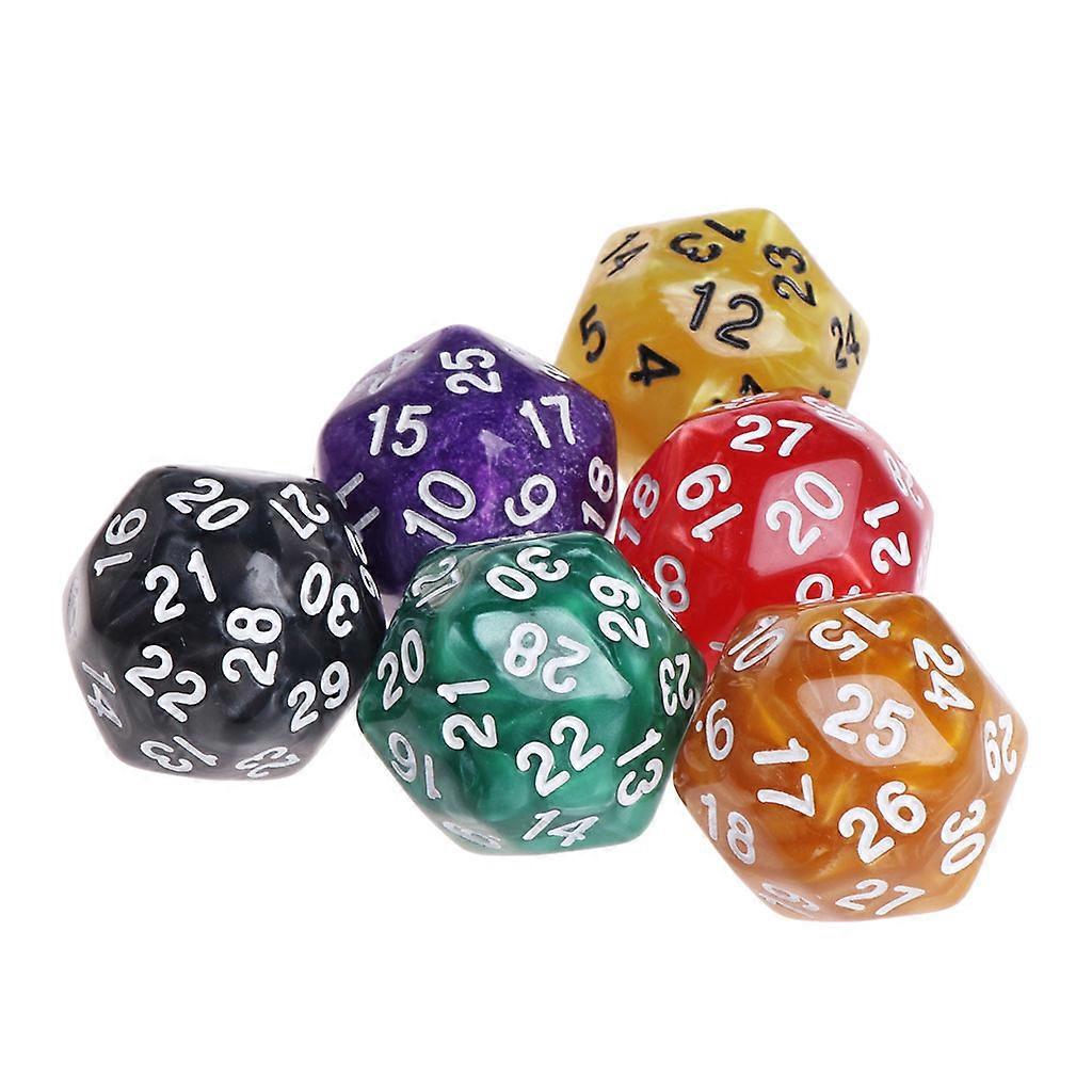 6pcs/Set Acrylic Polyhedral Dice For TRPG Board Game  Multi