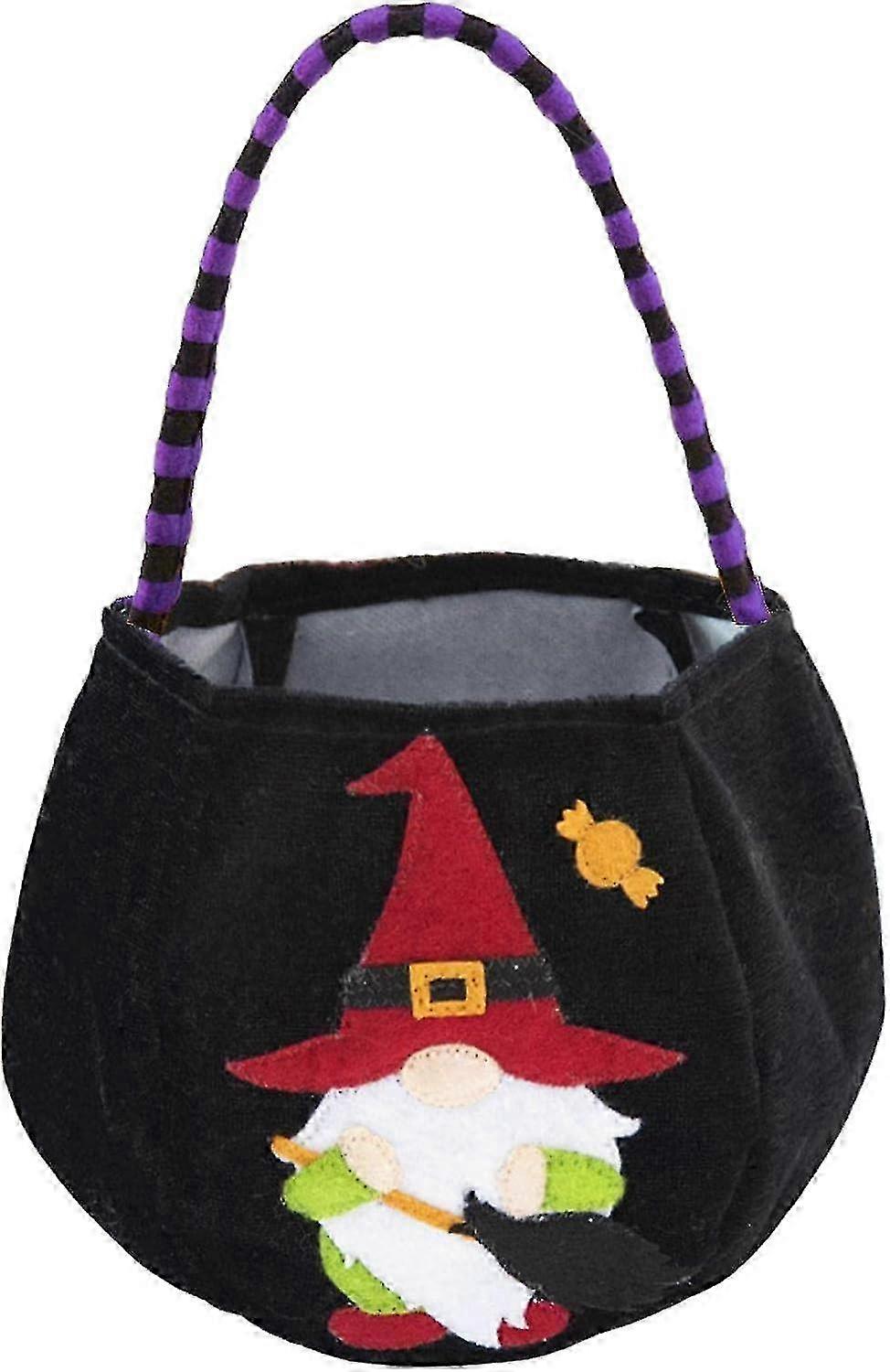 حقيبة حمل هالوين من المخملية الذهبية الأنيقة تتميز بنمط رودولف ساحر مع أكياس حلوى للحفلات تحت عنوان اليقطين