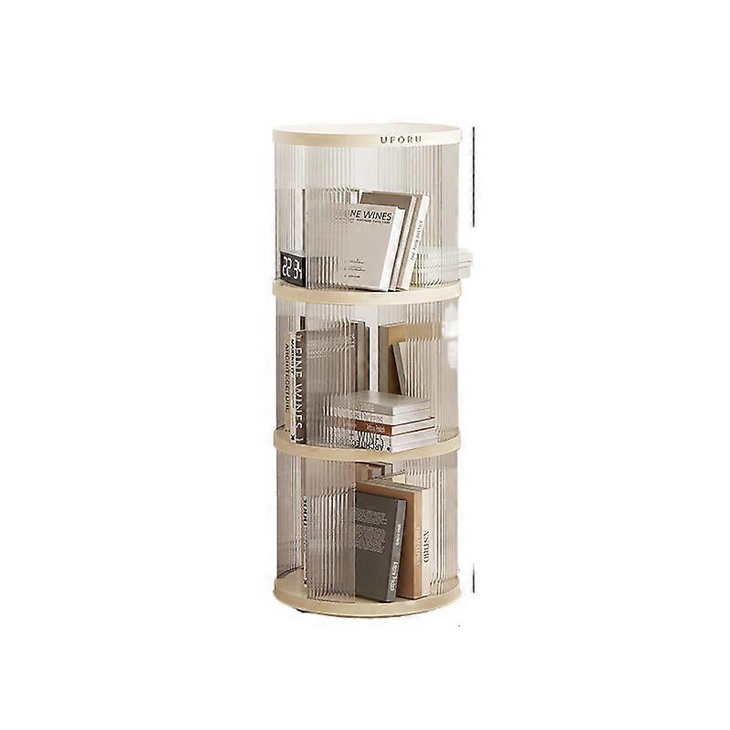 Elosung Rotating Storage Circular Bookshelf With Three Layers Bookshelves