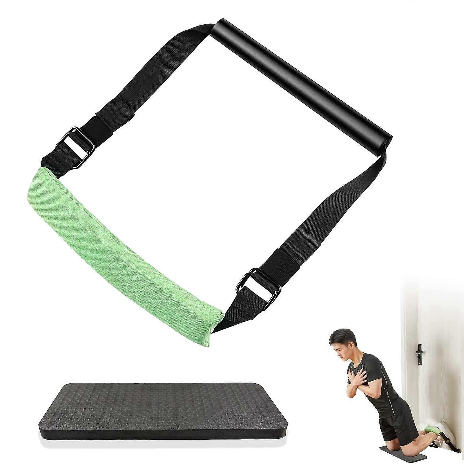 Adjustable Nordic Hamstring Strap with Knee Pad Holds 390 Lbs Fitness Equipment for Hamstring Curls