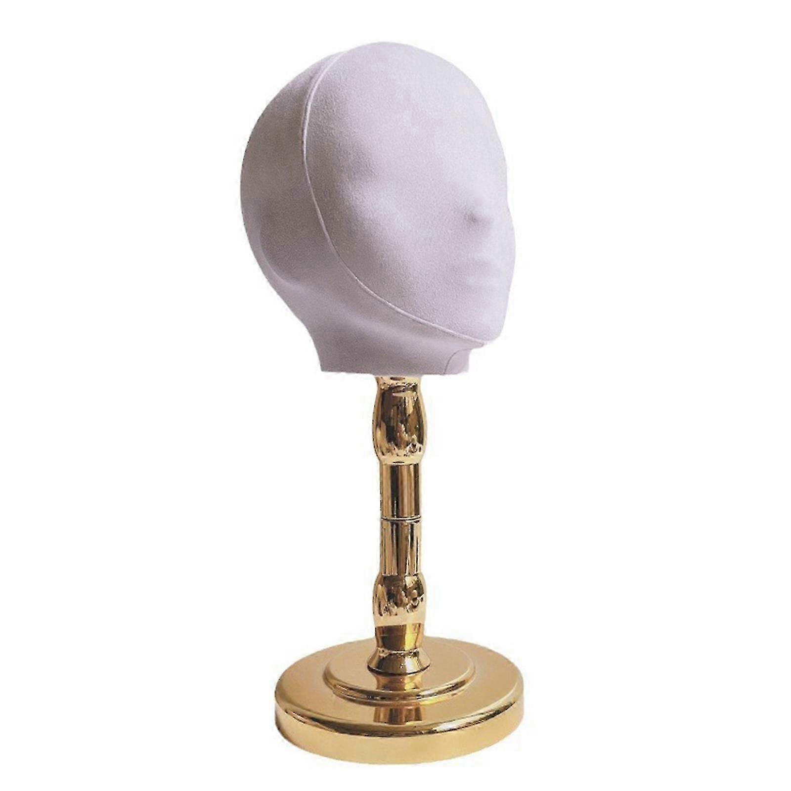 Mannequin Head Multifunctional Caps Rack Versatile Support Hat Display Stand Golden High Base