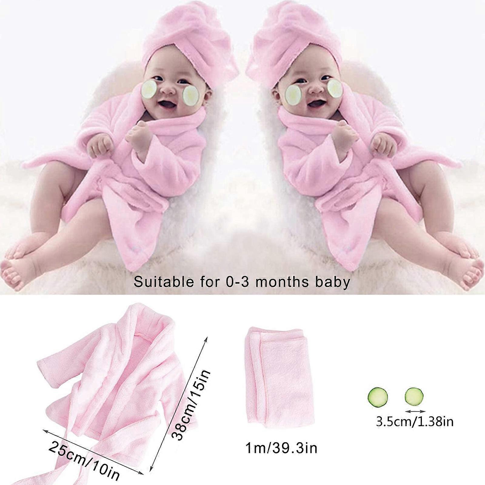 Newborn Photography Props Bathrobe Wrapping for Head Headscarf Cucumber Slice Pr White