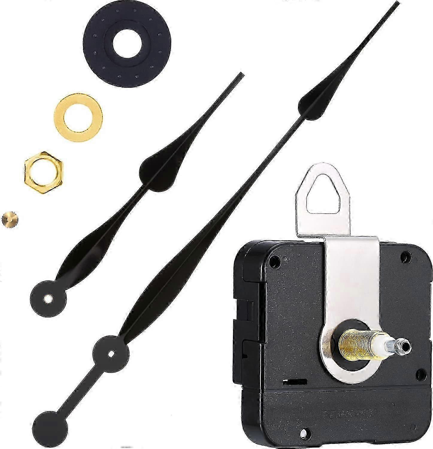 High-Torque Clock Movement with 12" Spade Hands - Long Shaft Mechanism for DIY Timepieces