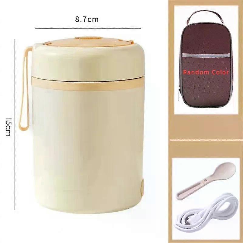 Breakfast Cup Stainless Steel Plug-in USB Insulated Soup Porridge Outdoor Portable Water Heated Insulated Lunch Box