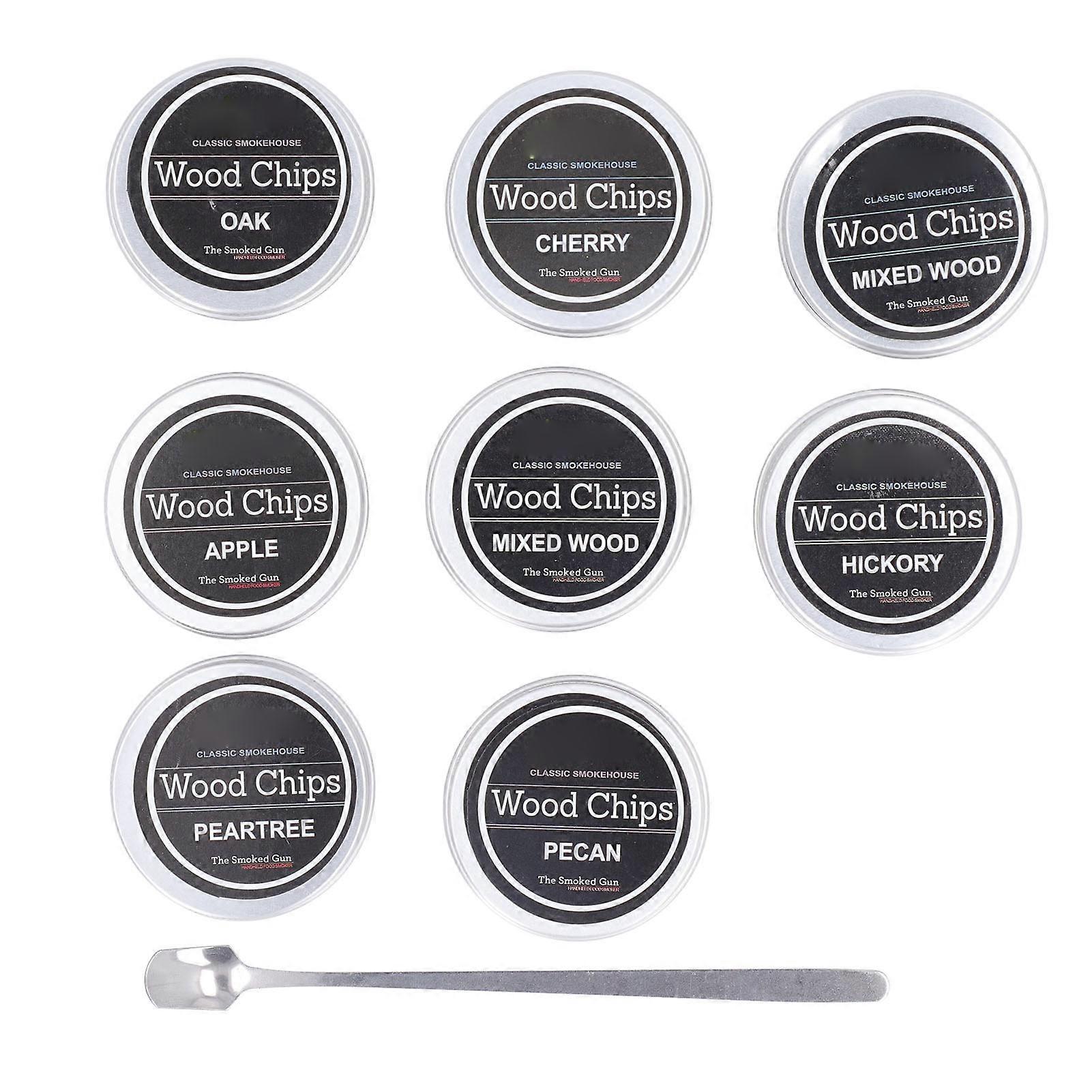 8 عبوات مدخن كوكتيل 7 نكهات طبيعية تفاح البقان والبلوط والكرز الجوز رقائق الخشب المختلطة للمشروب القديم ويسكي بوربون