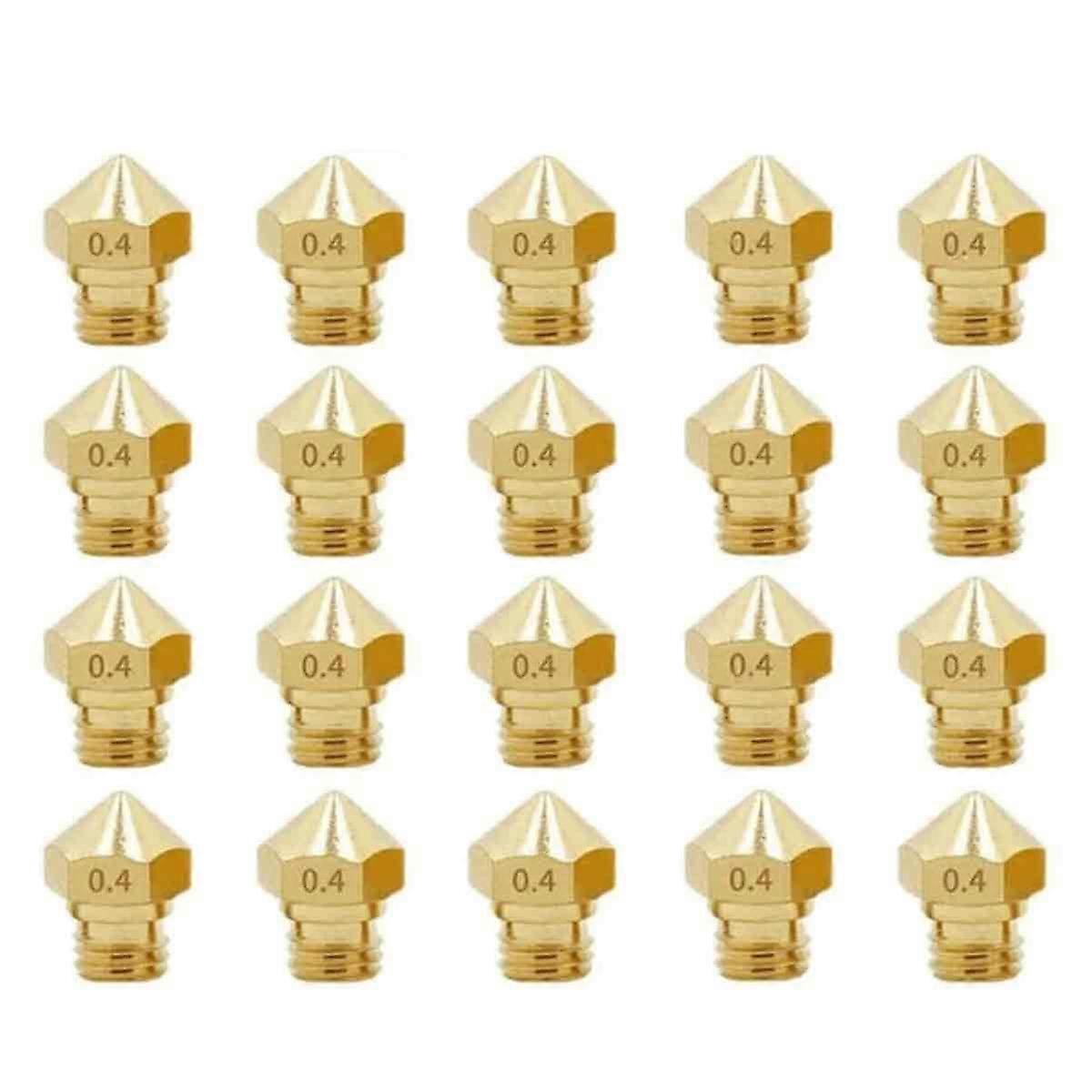 20pcs Accessoires pour imprimante 3D 20pcs, consommables pour buse filete M7 1,75 mm, buse en laiton MK10 0,4 mm