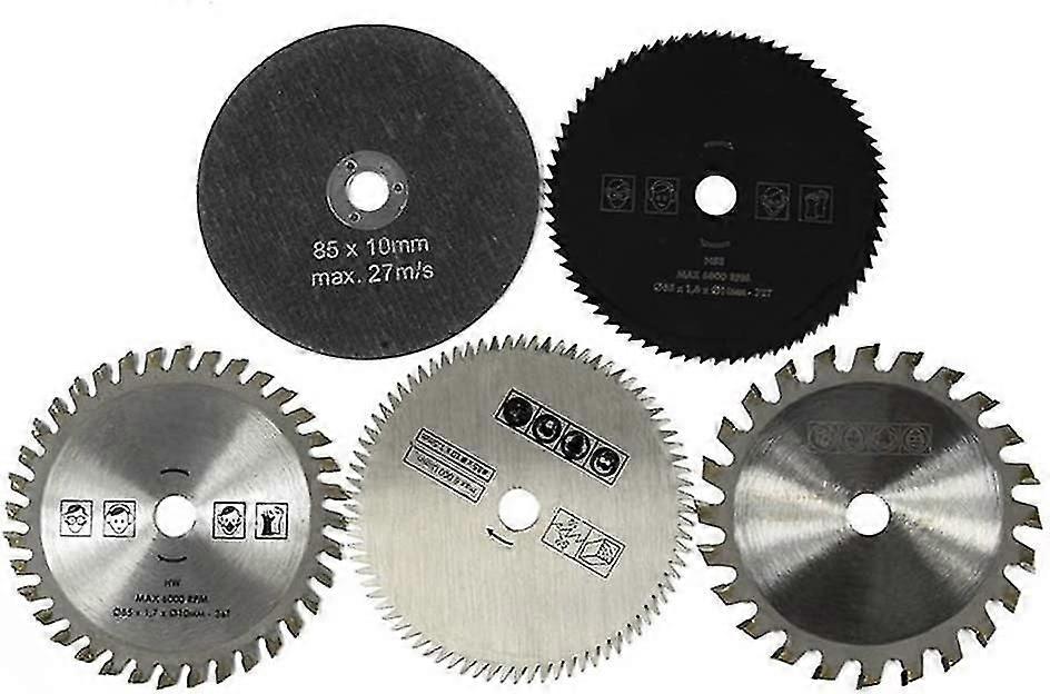 5pcs/set 85mm Diameter 10mm Rotary Inner Diameter, Hard Alloy Small Circular Saw Blade Rotary Cutting Tools