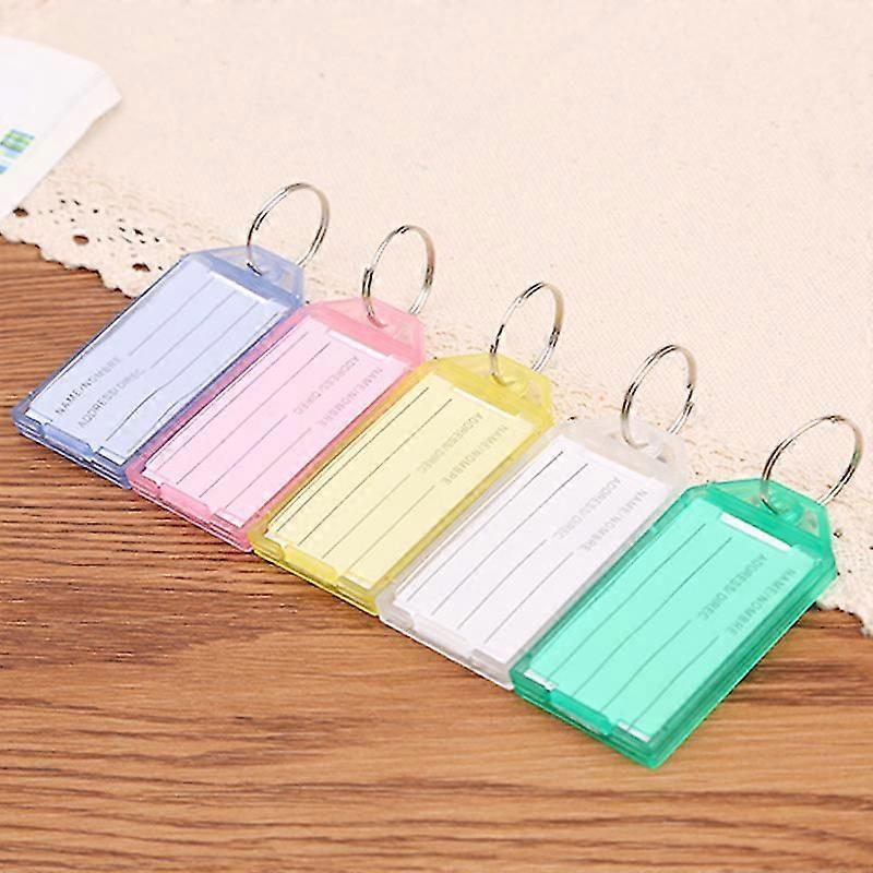 10 Pcs Key Tags With Split Ring Key Fobs Labels Id Keyring Tags