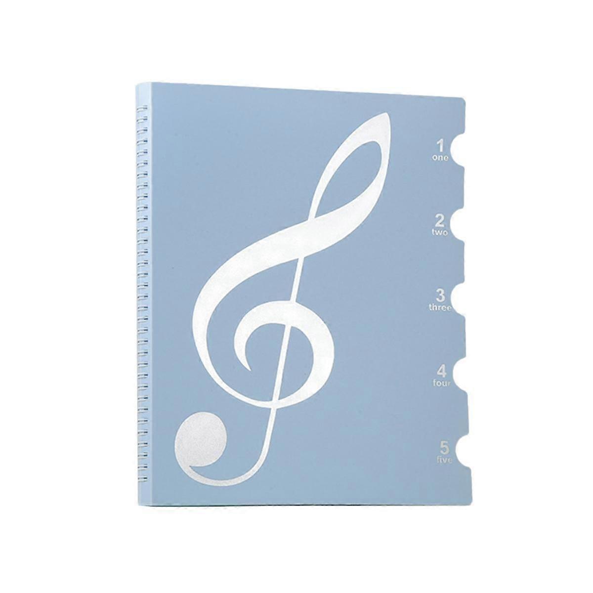 Sheet Music Folder, 60 Pages, Sheet Music/Holder,Fits Letter Size A4, Writable & Detachable Choir Folder Blue