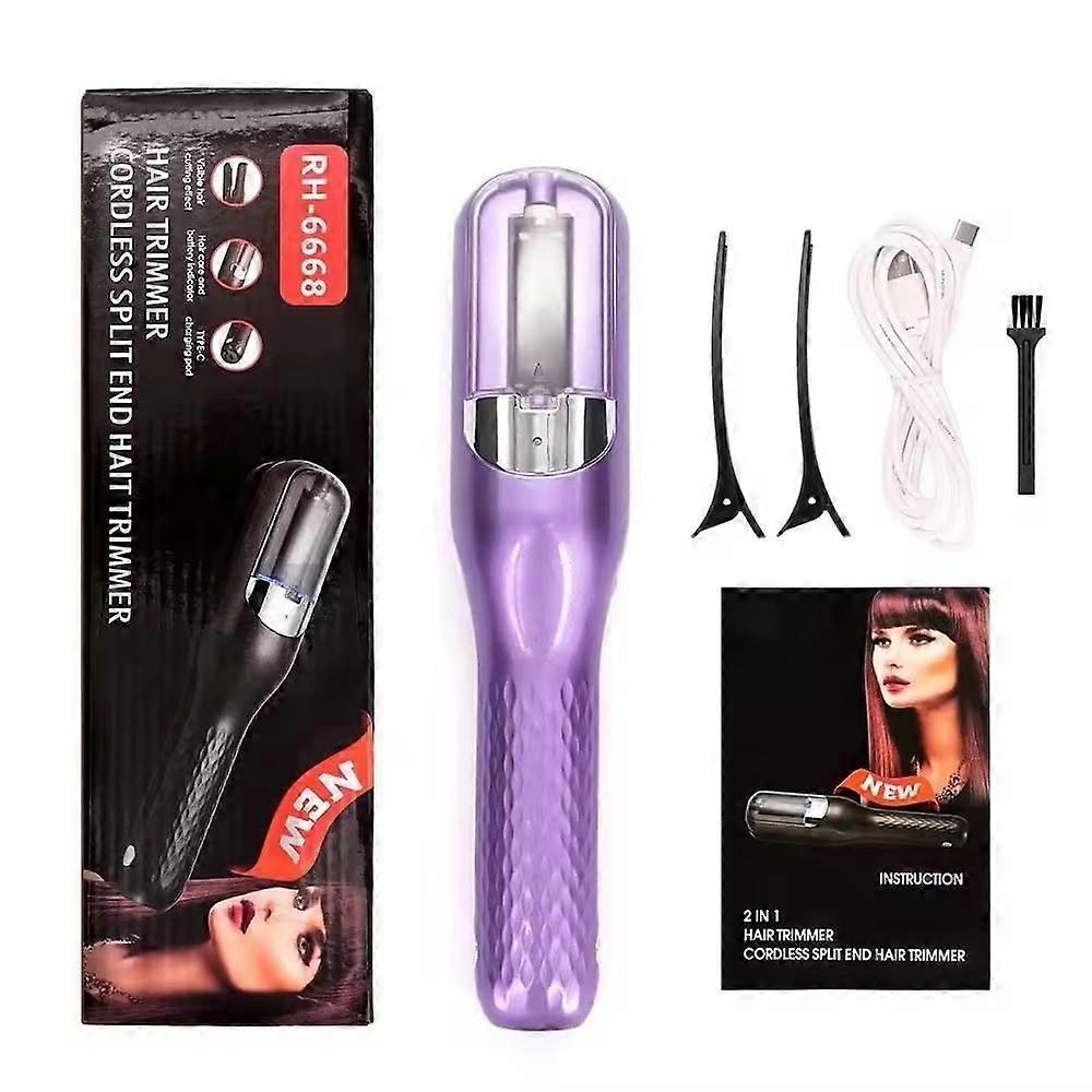Split Ender for Split Ends- Split Remover Cordless - Split End Trimmer - Purple