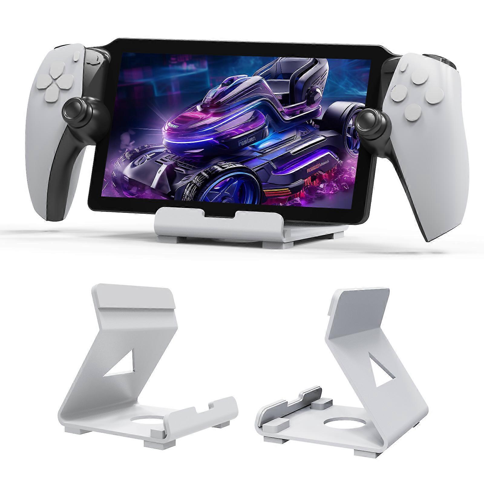 Desktop Handheld Game Console Holder Tablets Stand for PS5 Portal(White)