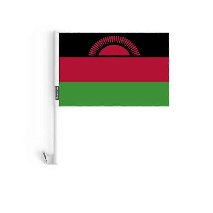 Malawi Car Flag – 14 x 21 cm – Polyester Fabric – Window Attachment – 10 pieces