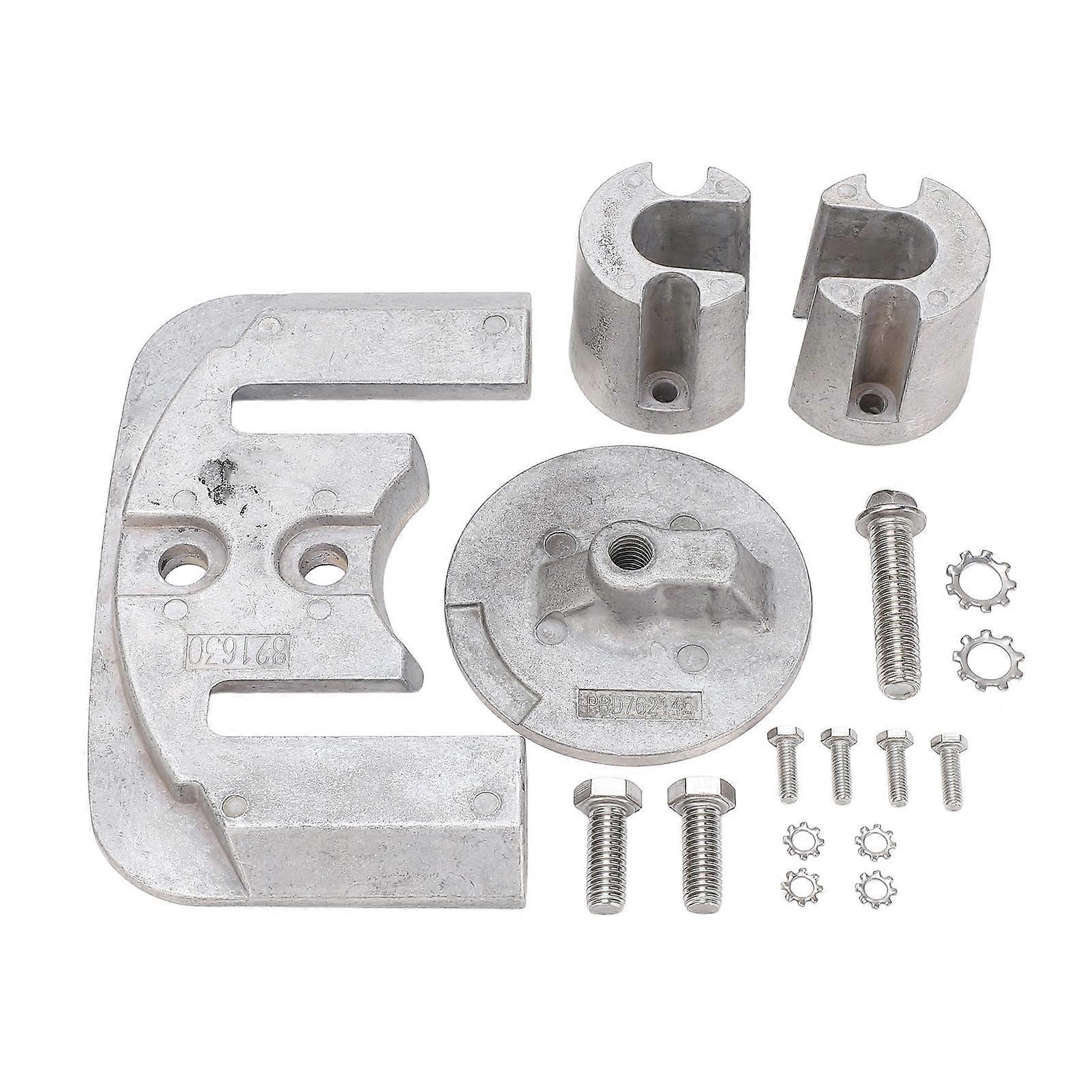 Boat Zinc Anode Kit Marine Corrosion Protection Durable Alloy Easy Installation Complete Set Includes Bolts Washers Suitable for MerCruiser Bravo II a