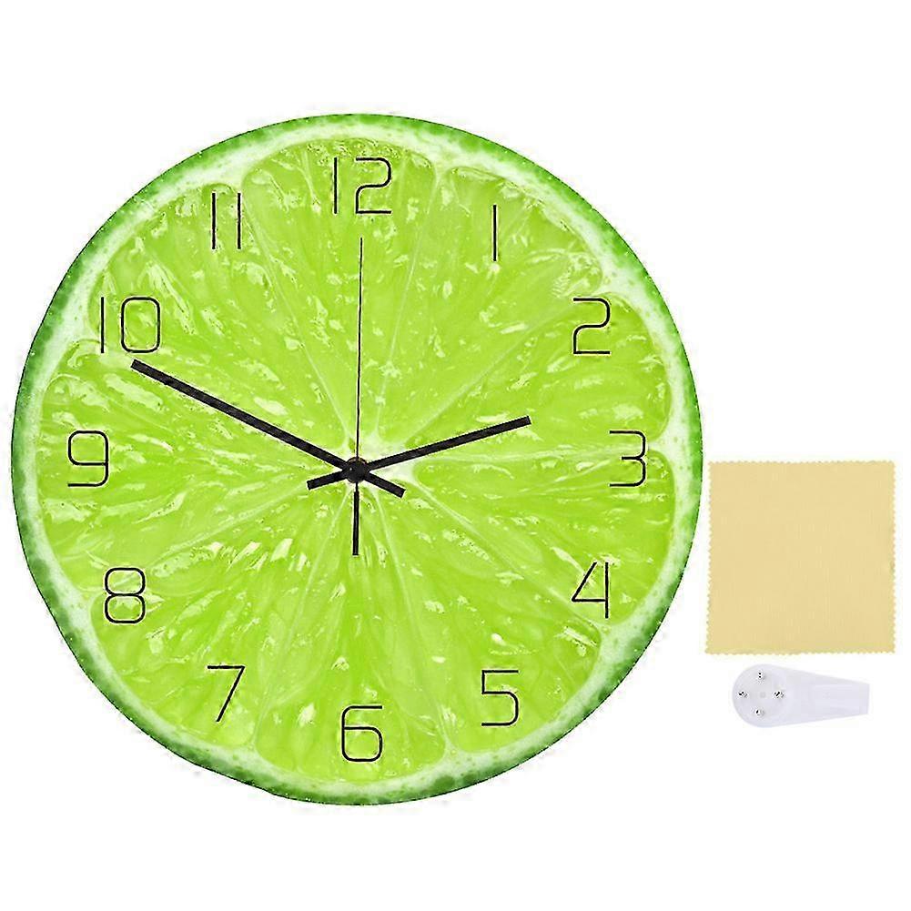 Cute Lime Fruit Acrylic Wall Clock for Home & Office Decor