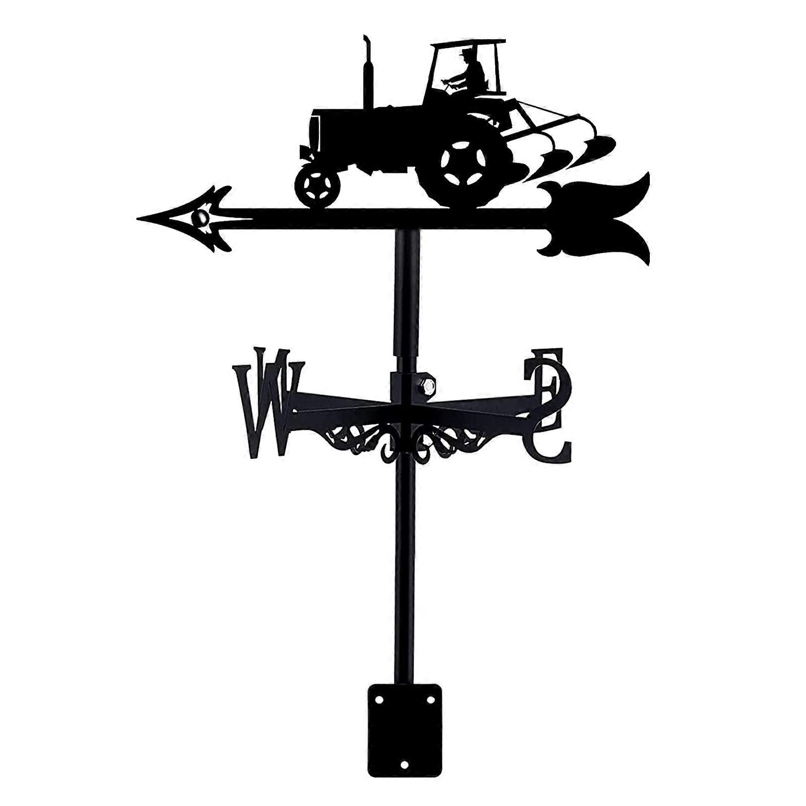 Weather vane, metal, farm scene, roof mounting, wind direction indicator