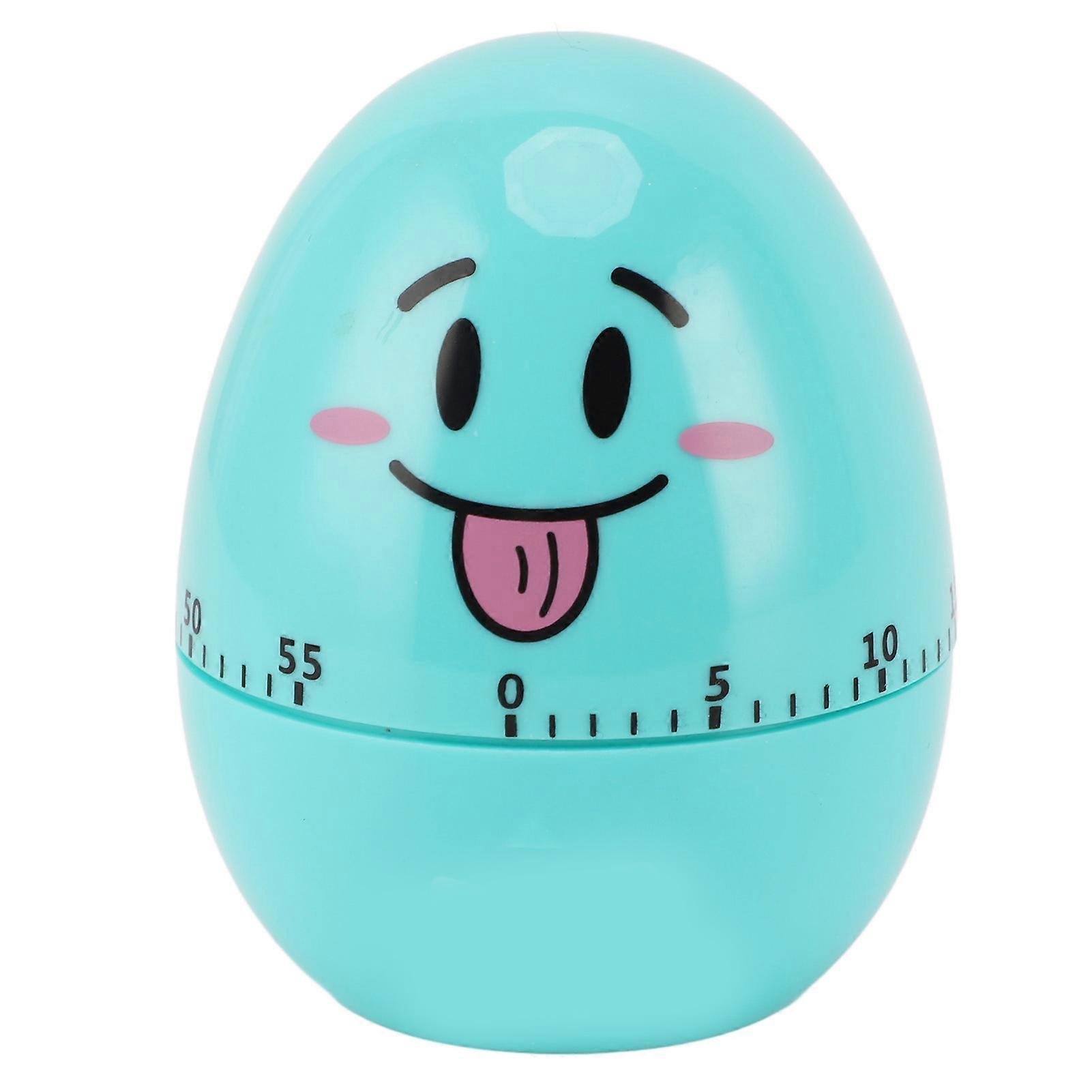 Egg Mechanical Timer Countdown Reminder Blue Kitchen Accessories Cooking Timer Fun Design Durable Plastic 60-Min Countdown For Daily Task