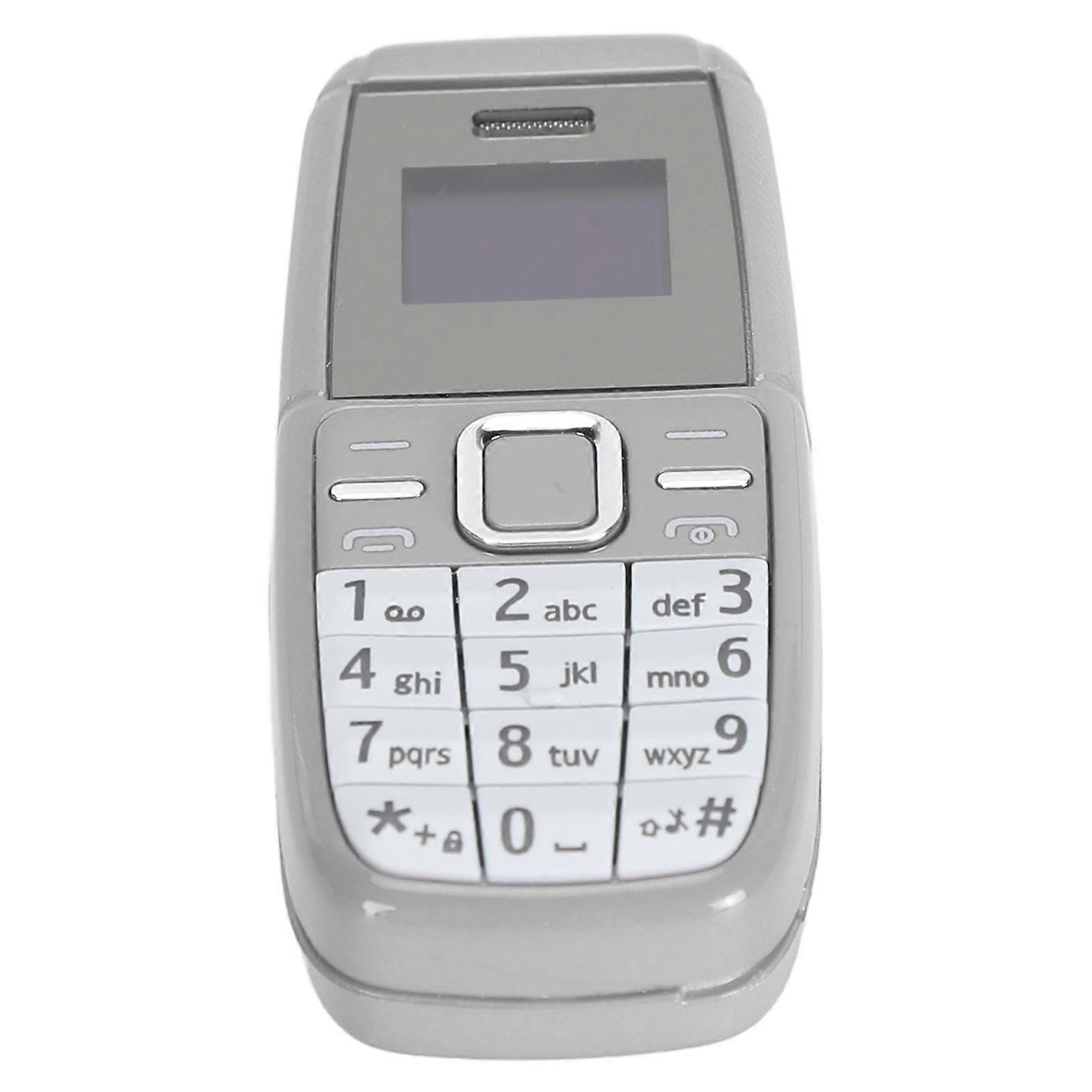 Mini Button Phone Unlocked Dual SIM Card 2G GSM Low Radiation BT Dialer Music Player with Voice Changer Smallest Mobile Phone Grey 