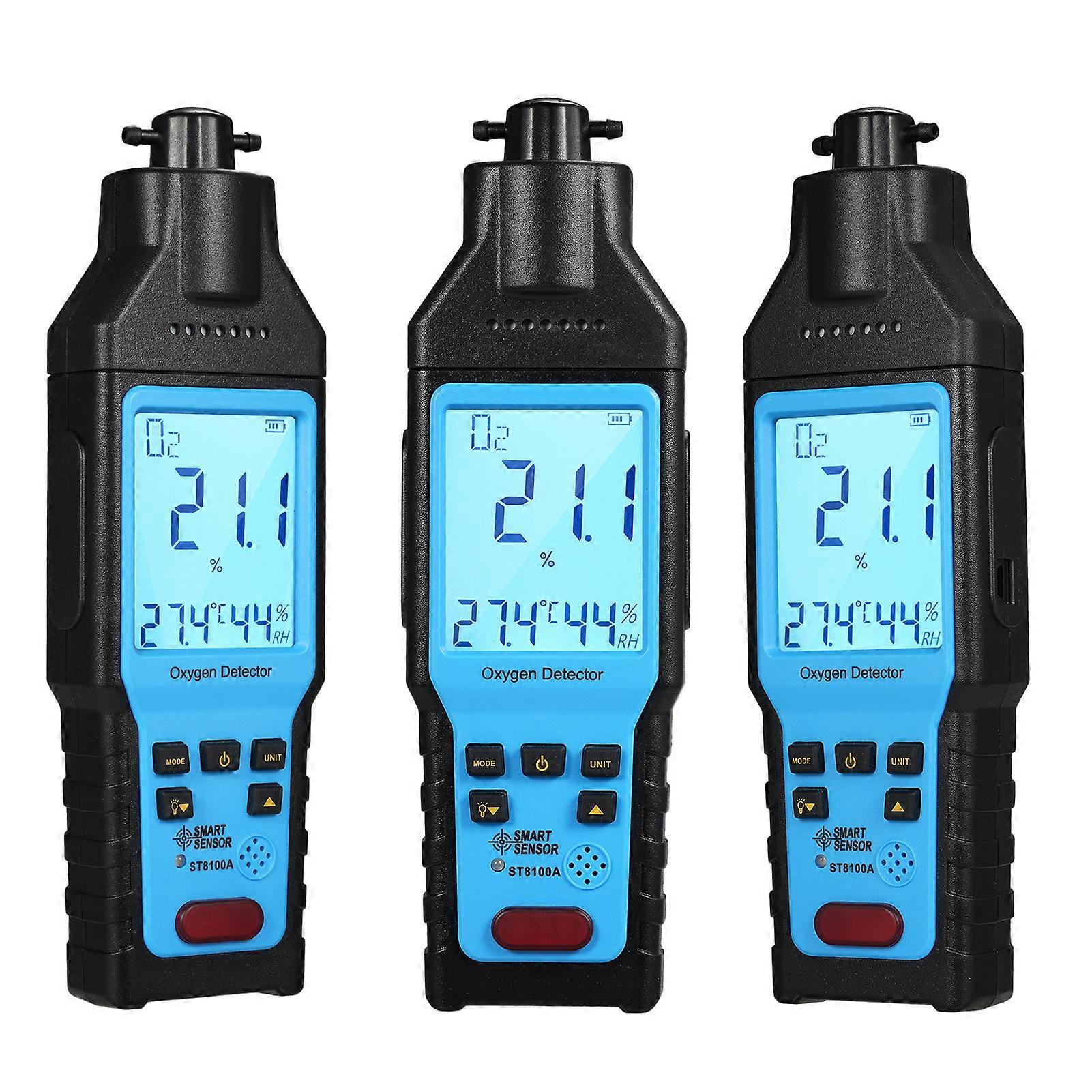 SMART SENSOR Oxygen Gas Detector Digital Portable Handheld O₂ Gas Tester Rechargeable Precision Oxygen Meter O₂ Concentration Measurement Tester Devi
