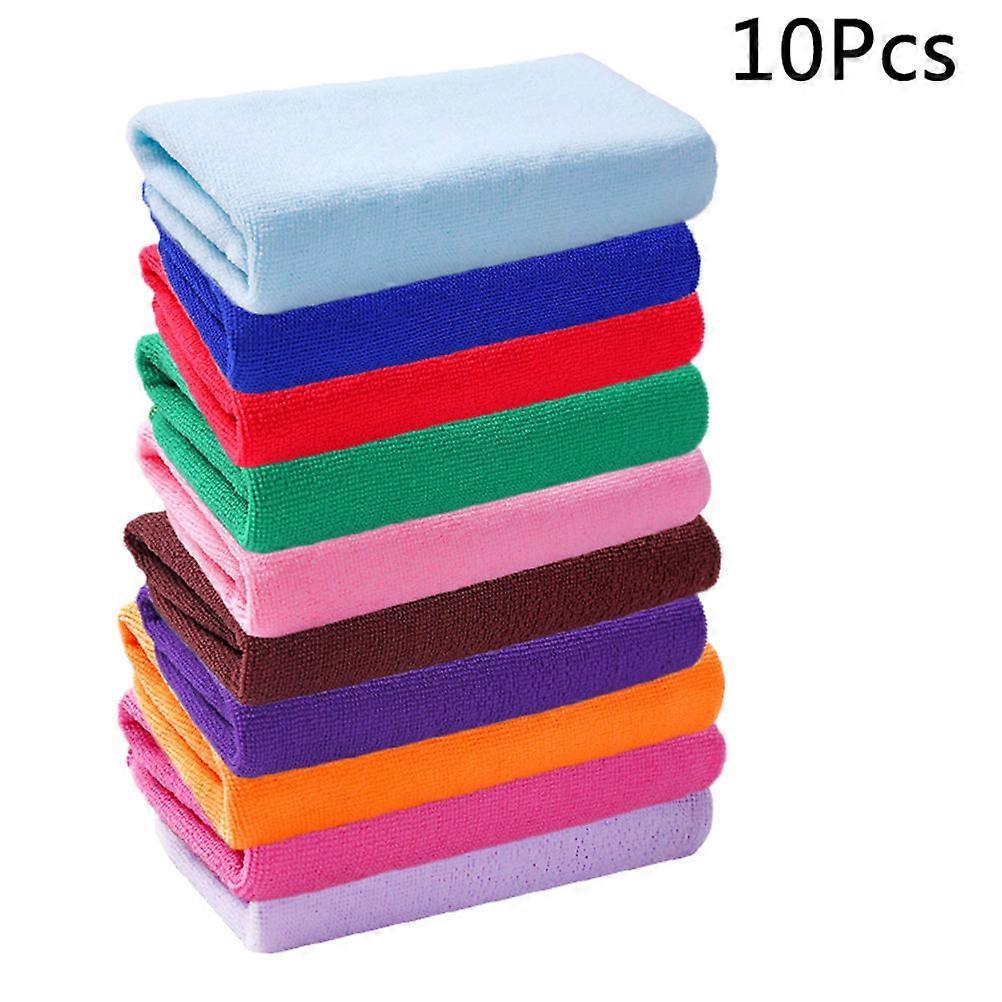 10 Pack Microfiber Hand Towels Quick Dry Soft Absorbent Washcloths for Home, Barber Shop, and General Cleaning Use – Random Colors