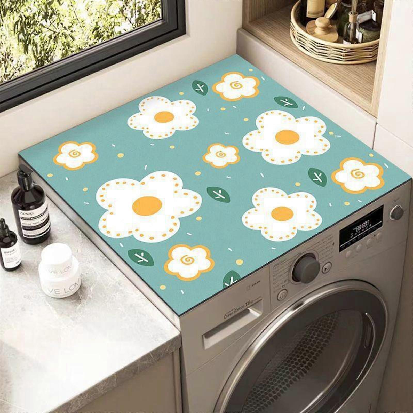 3DBlume washing machine cover, nonslip universal absorbent quickdrying (Green,50x60cm)