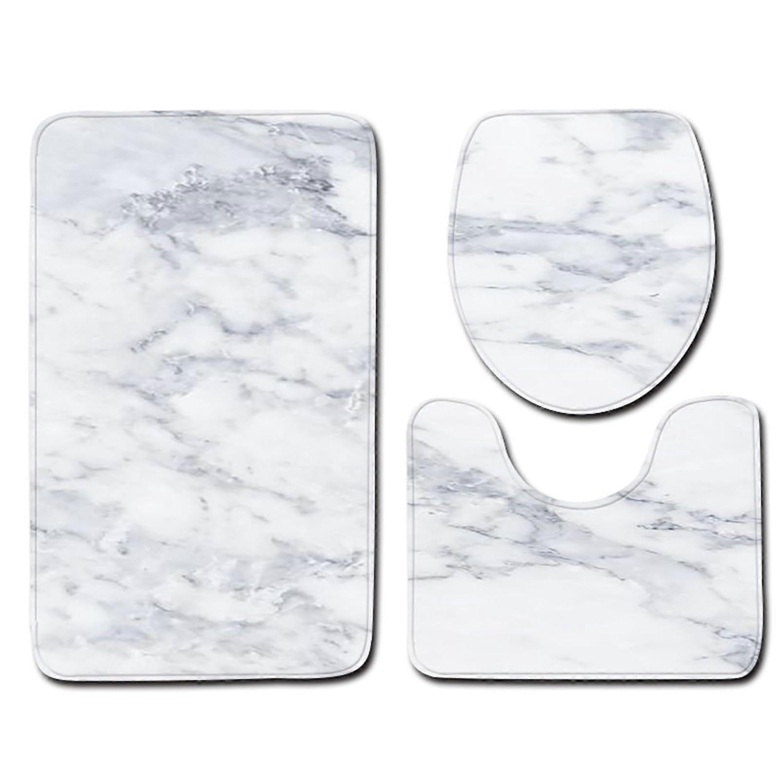 Soft and fluffy bathroom mat set, polyester fiber, toilet seat, floor mats for modern homes, with features, 3piece Ref: 4391