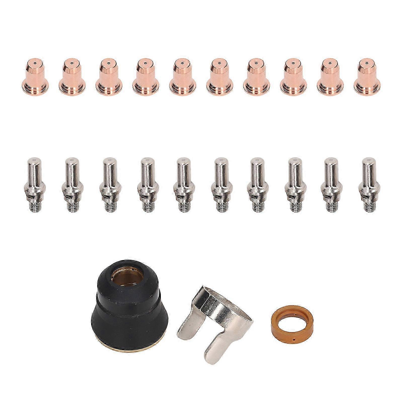 23Pcs PT60 Plasma Cutter Torch Electrode Nozzle Swirl Ring Roller Guide Kit