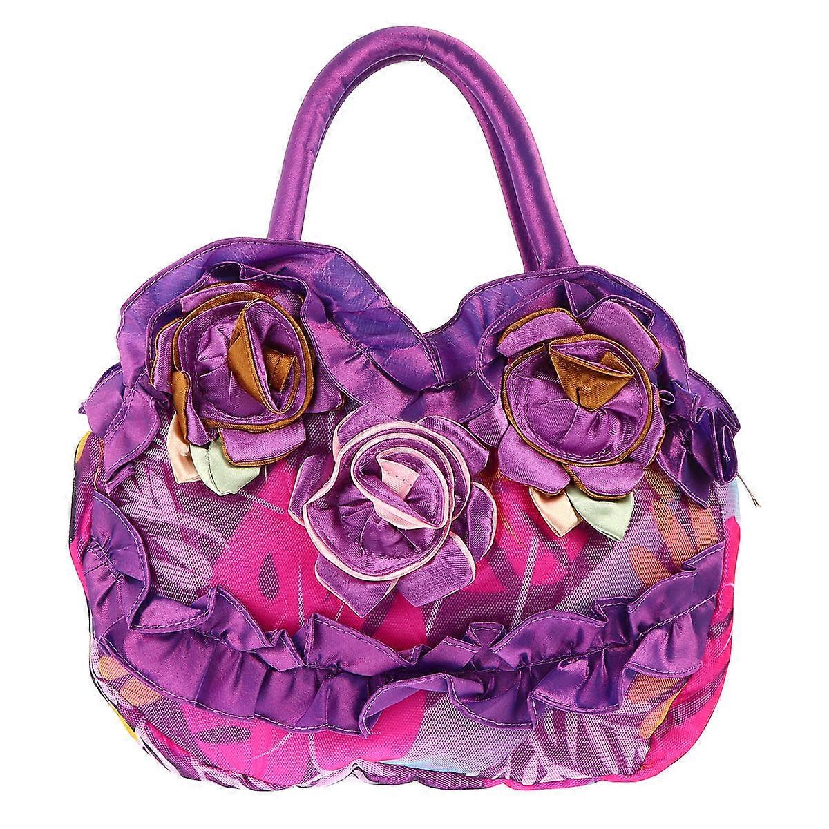 Ladies Bags Women Top Handle Handbag Purple Tote Casual Everyday Use 26X23X7cm Zipper Protection 1Pack