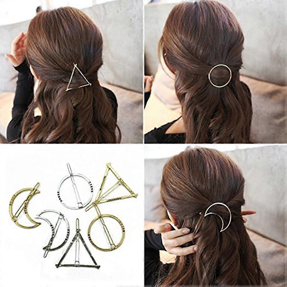 Metal Alloy Geometric Metal Hairpin Dance Party Moon Shape 6Pcs