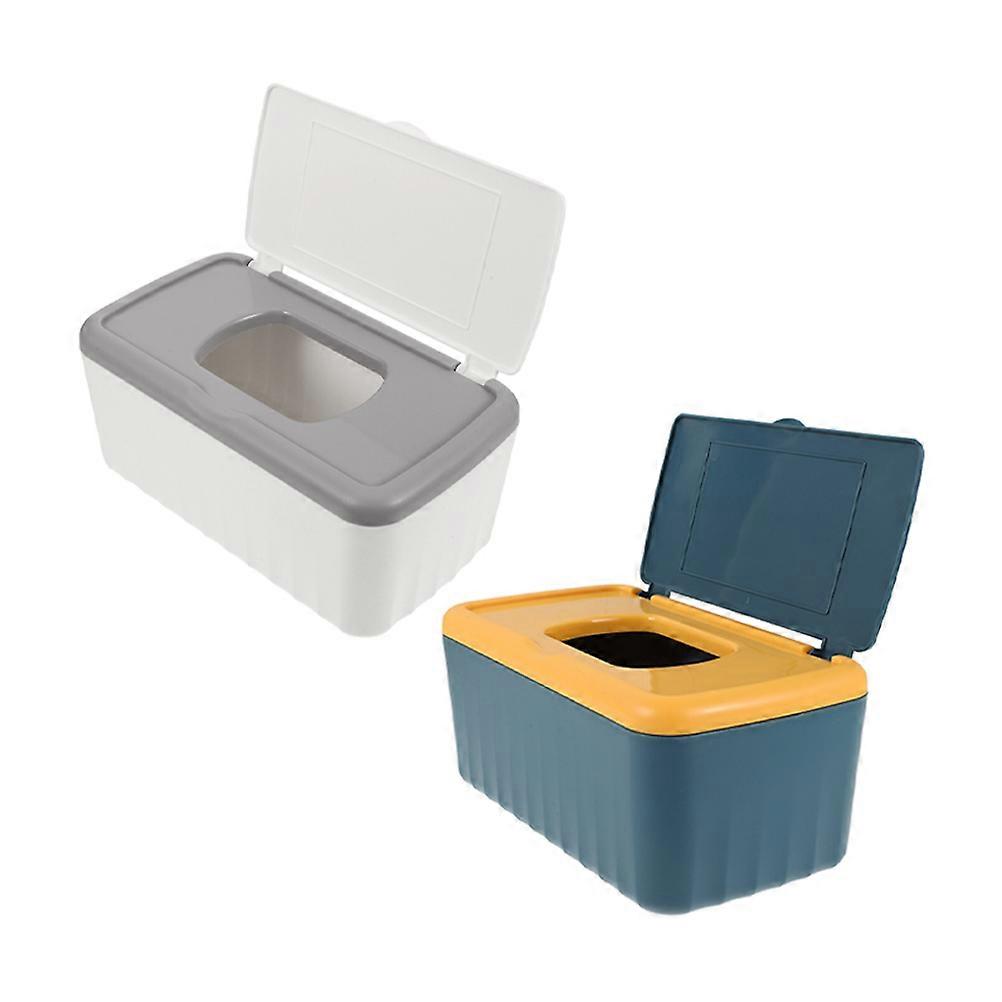 Multifunctional Tissue Box Cover Rectangular Modern Tissue Storage Dustproof Lid for Tissues Baby Wipes Masks Diapers 2Pcs