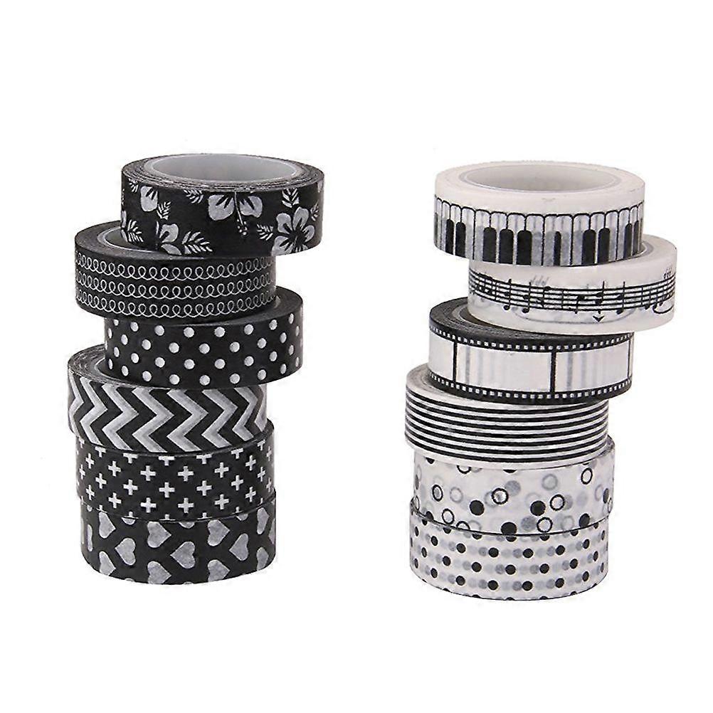 12pcs Washi Tape Colorful Decorative Sticker Scrapbooking Stationery DIY Paper Tapes Pattern Randomly