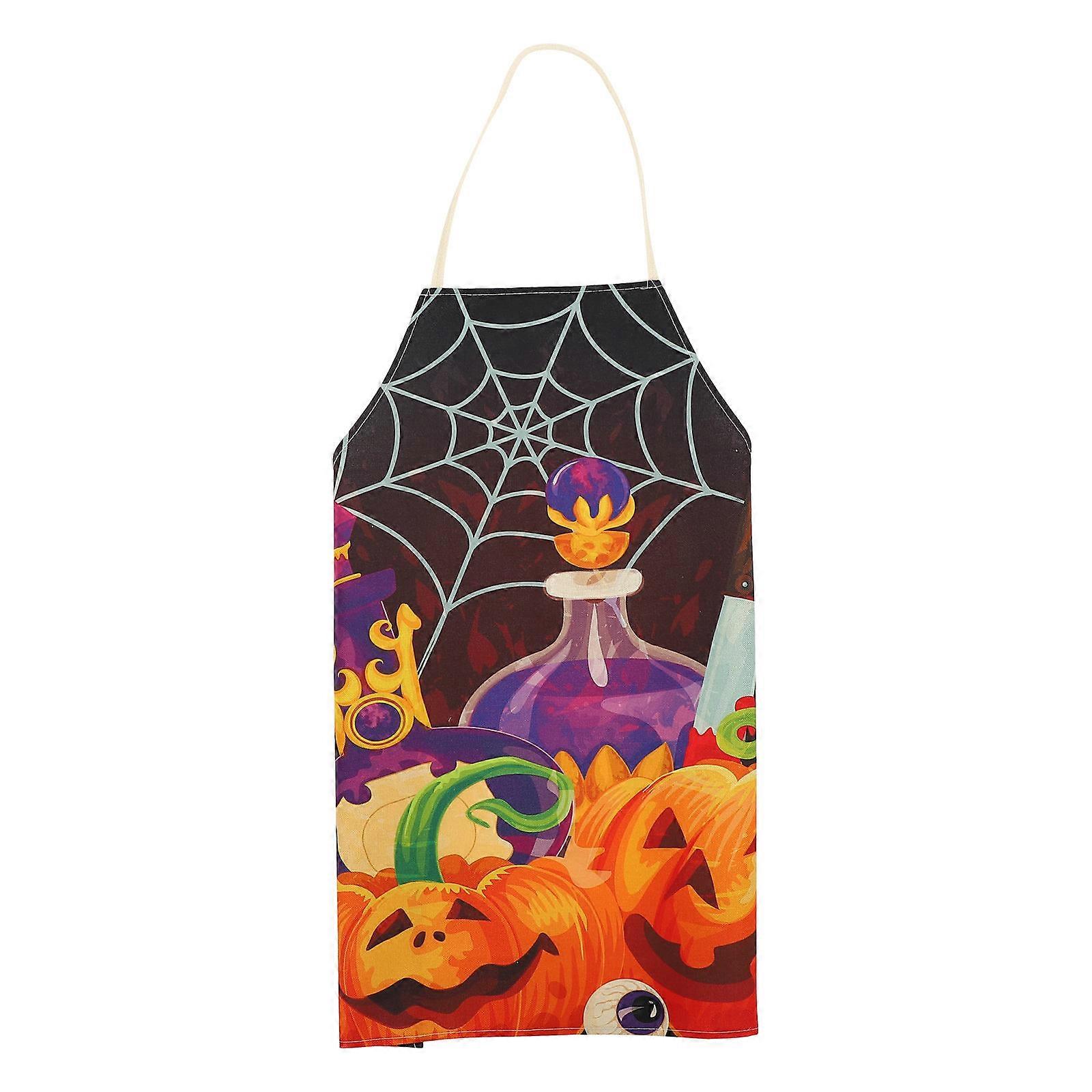 Oil-Splash Halloween Apron Polyester Material Rectangle Shape For Cooking Baking Handicrafts 1Pack
