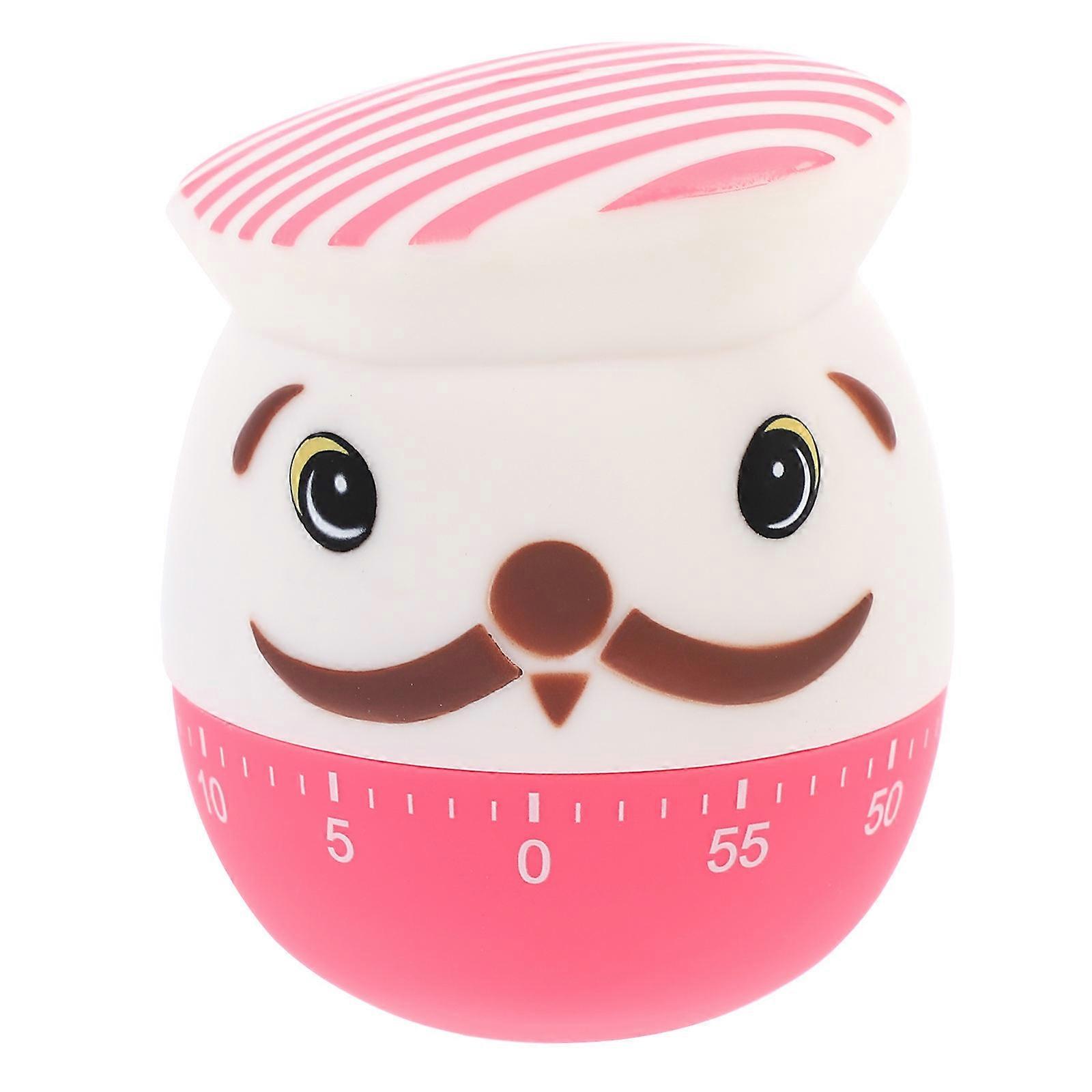 Mechanical Kitchen Timer Lovely Design For Public Places Rosy 8X6.3X6.3CM Timekeeping Device 1Pack