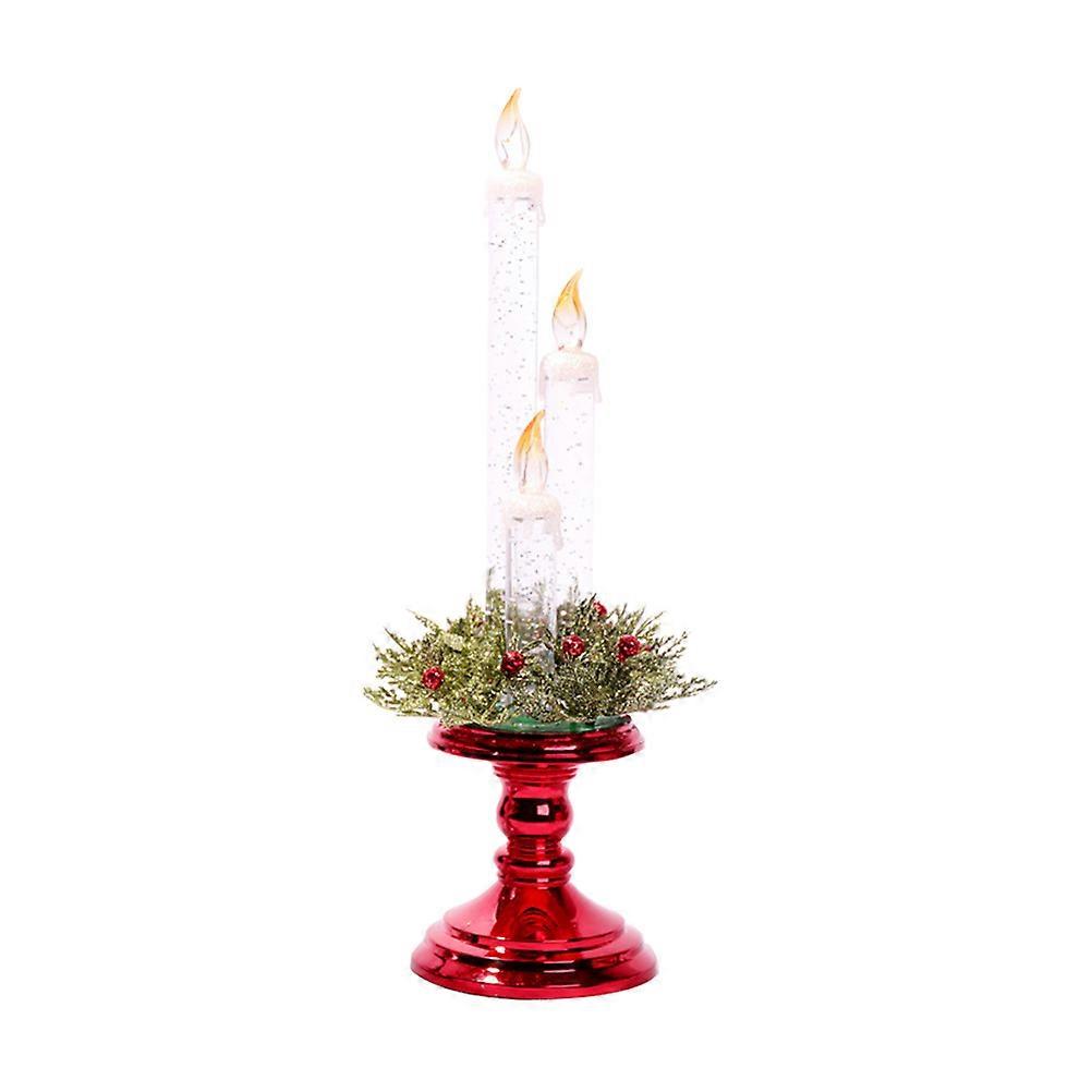 Flickering Flameless Candles Red Led Candlesticks Romantic Dinners 3Pack
