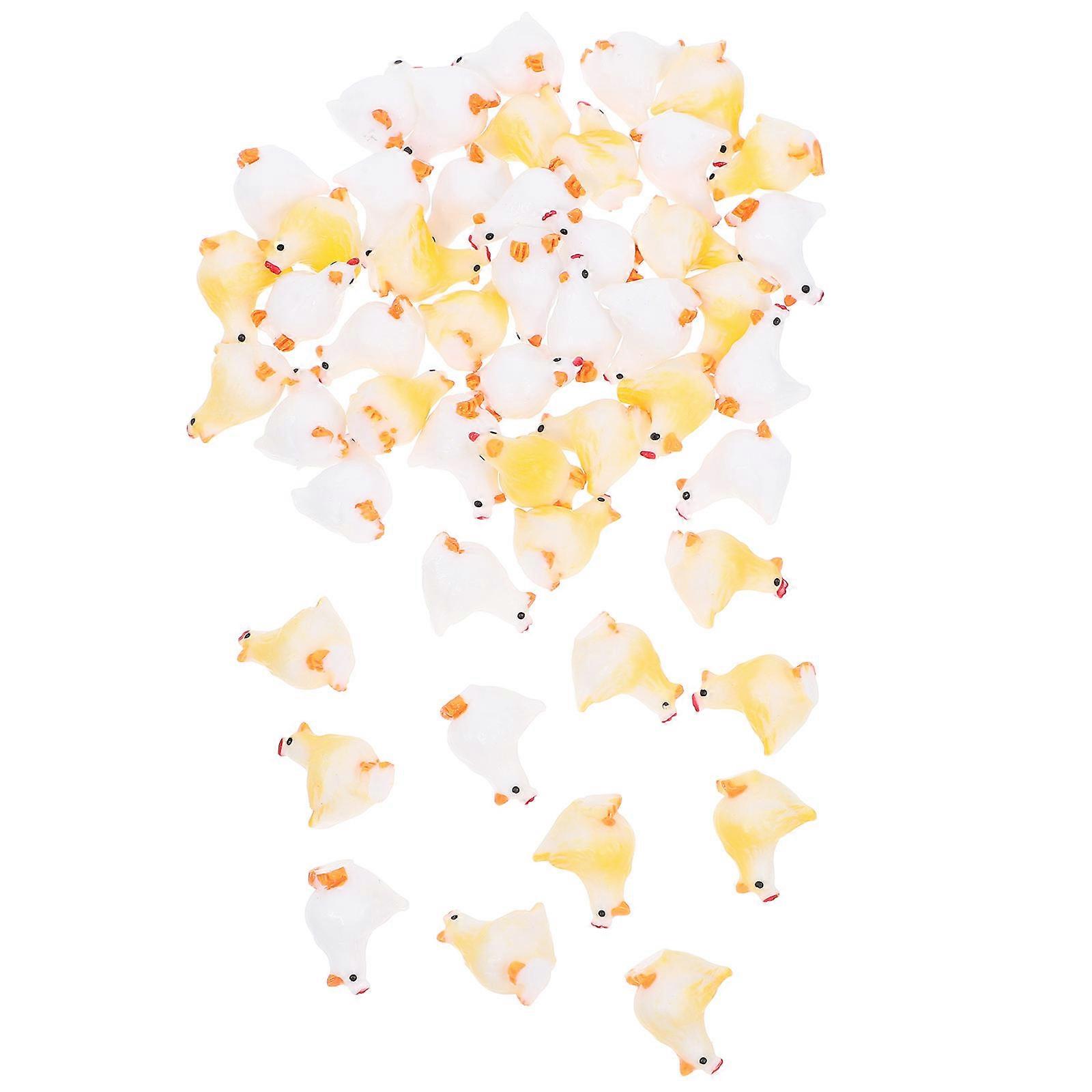 Mini Resin Chicken Micro Landscape Decorations Miniature Animals For Hiding Home And Garden Ornaments 1.50X1.20X0.80CM 50Pcs