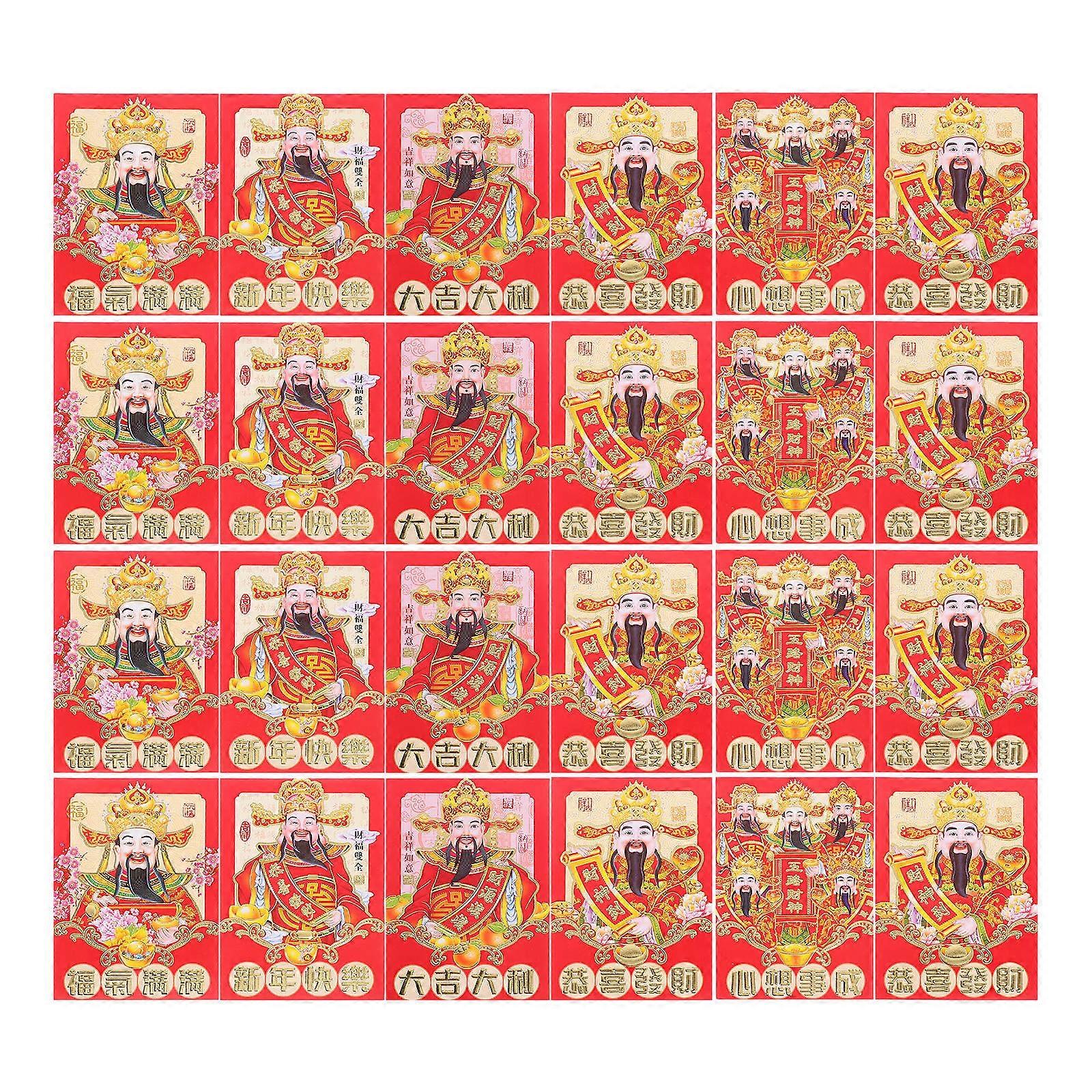 New Year Red Envelope Chinese New Year 2025 Greetings Friends Red Rectangular Symbol of Luck and Prosperity 36Pcs