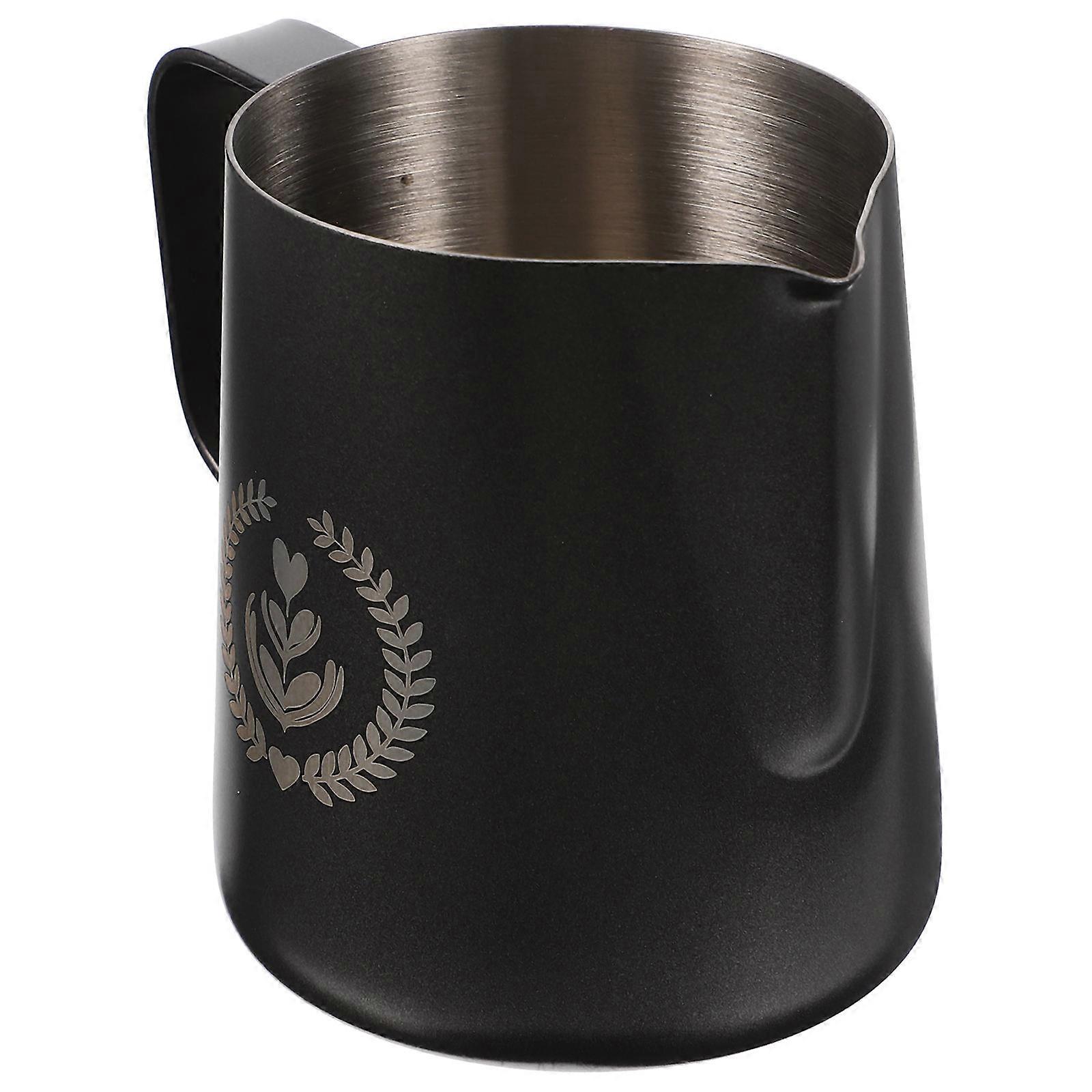 Frothing Jug Pitcher Cappuccino Art Liquid Measurement Home Users 11.5X9.2X8CM 1Pcs
