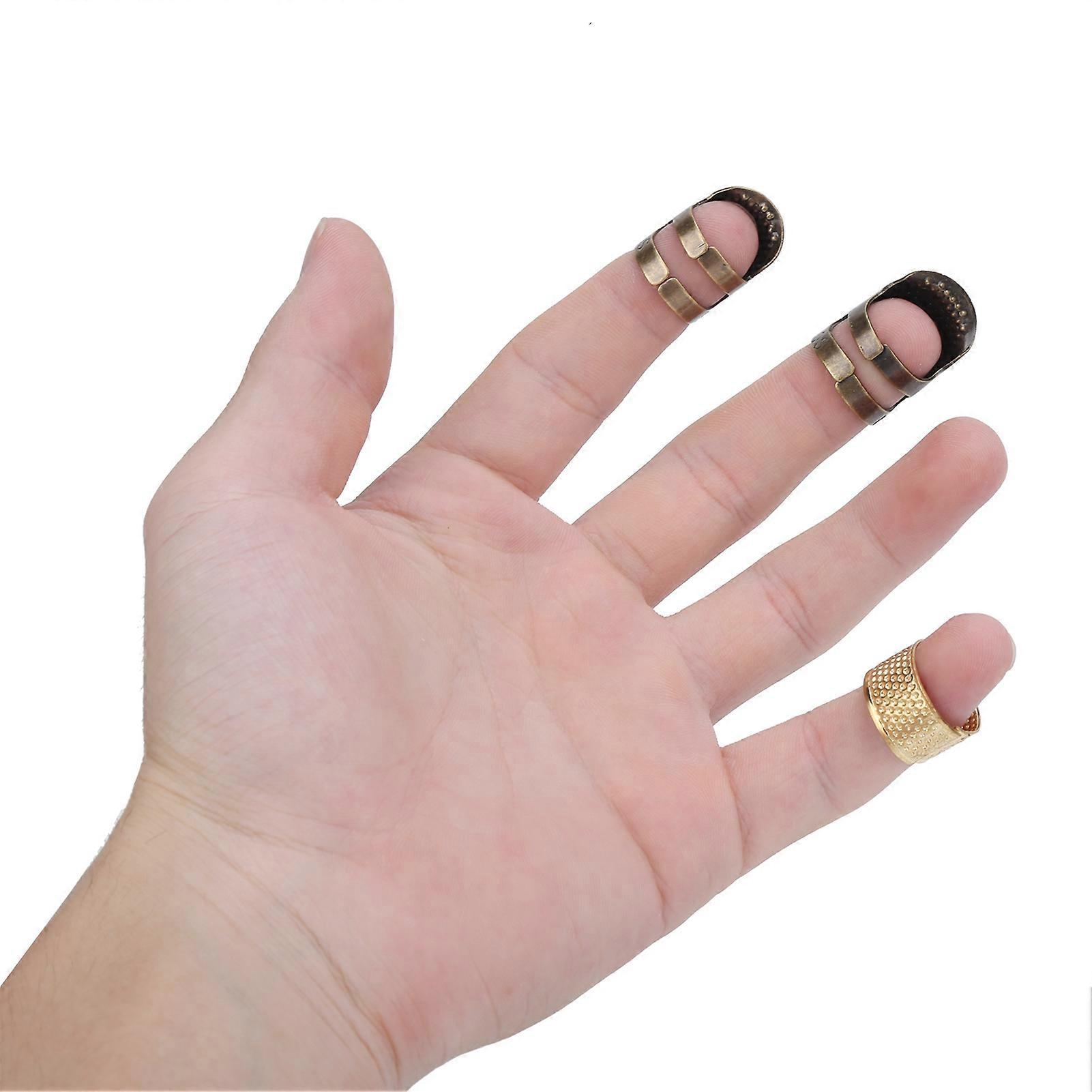 Adjustable Brass Non-Slip Thimble with Multiple Patterns for Everyday Sewing