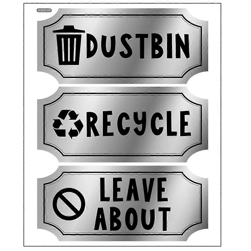 Waste Bin Stickers Trash Can Sticker Weatherproof Hotel Rectangular 40x30cm 1 Sheet