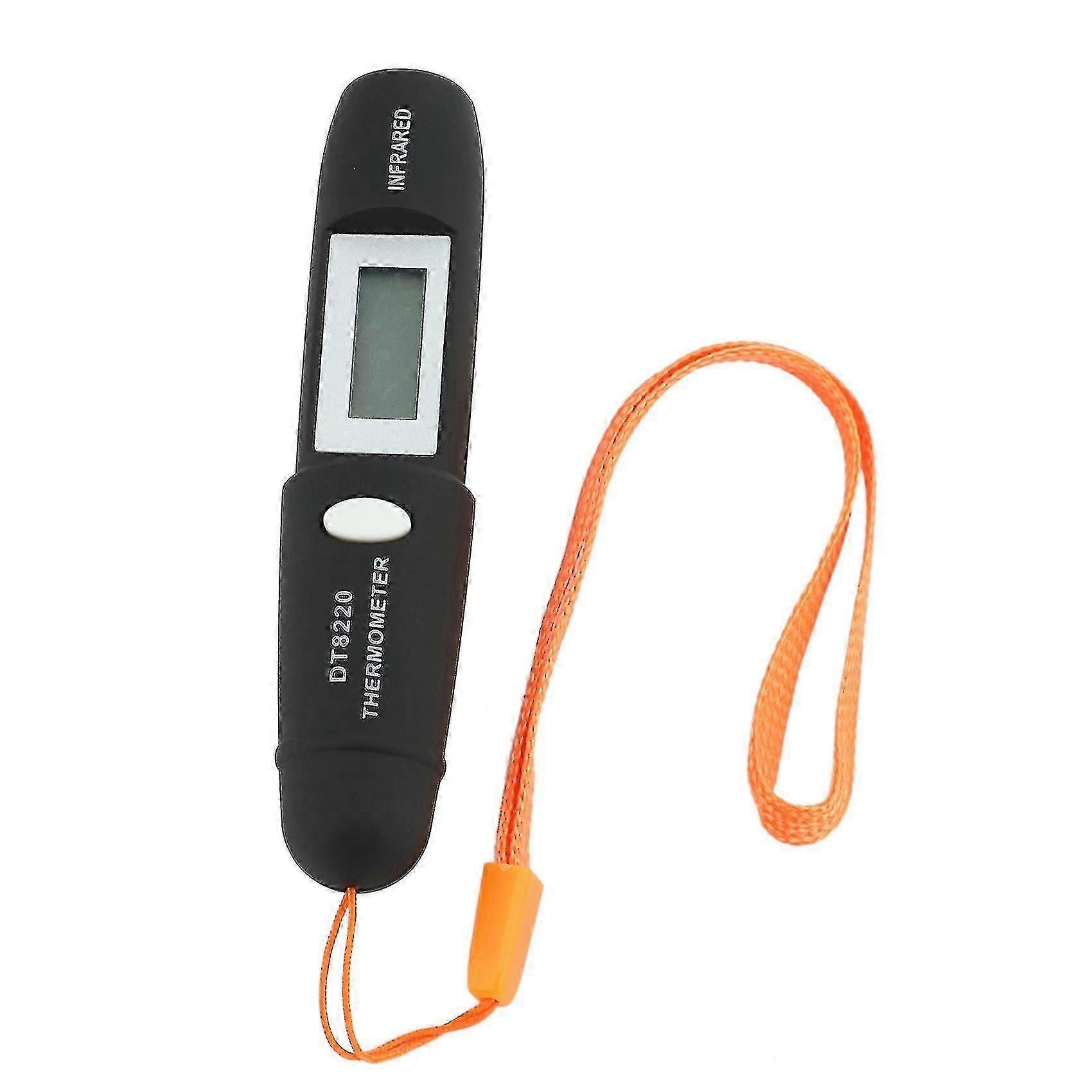 Berührungsloses Mini-Infrarot-Thermometer IR-Temperaturmessung Digitales LCD-Display Infrarot-Thermometer-Stift DT8220 Schwarz