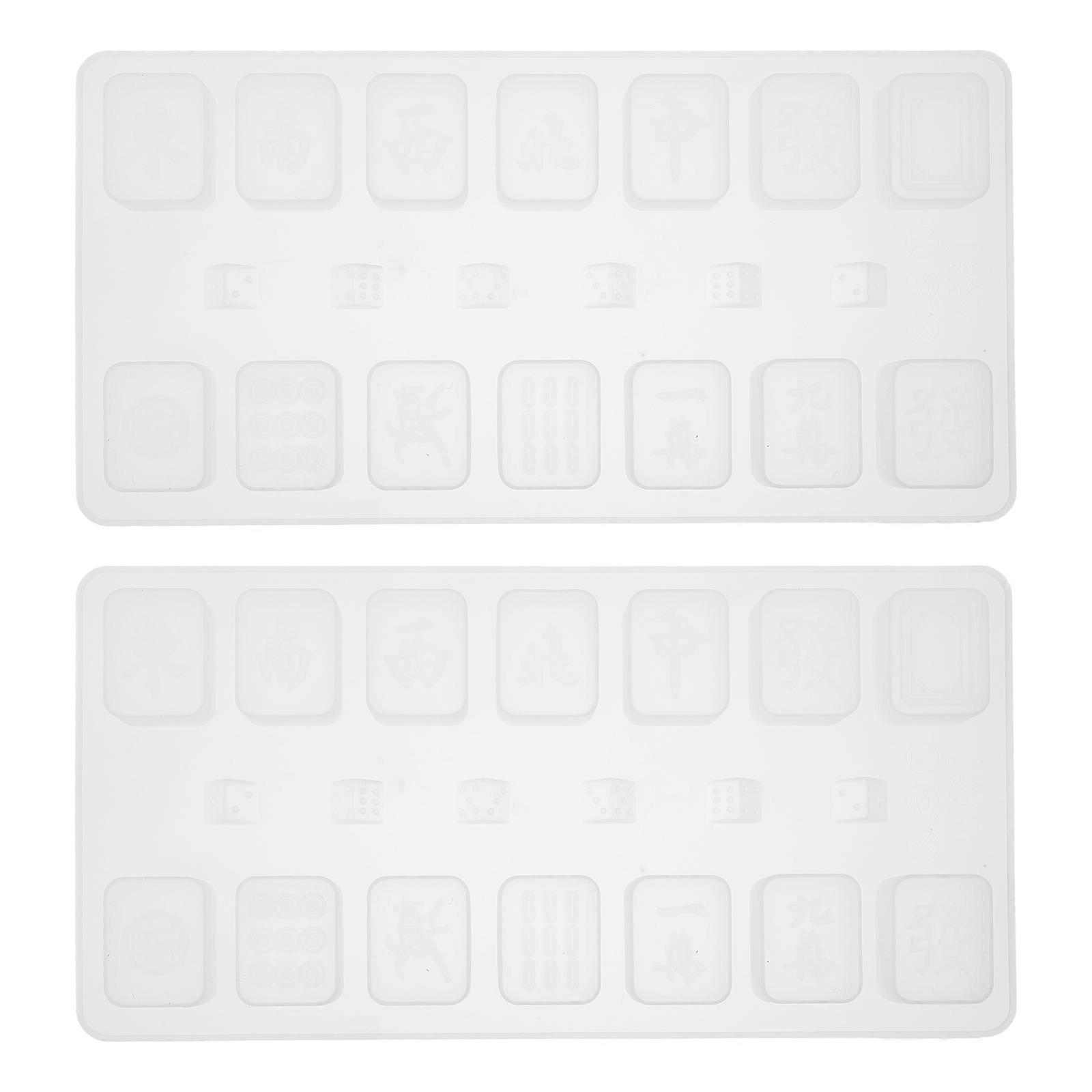 2pcs DIY Silicone Mahjong Mold Durable, Flexible Crystal Moulds for Handmade Crafts, Easy Demold & Washable, Random Color