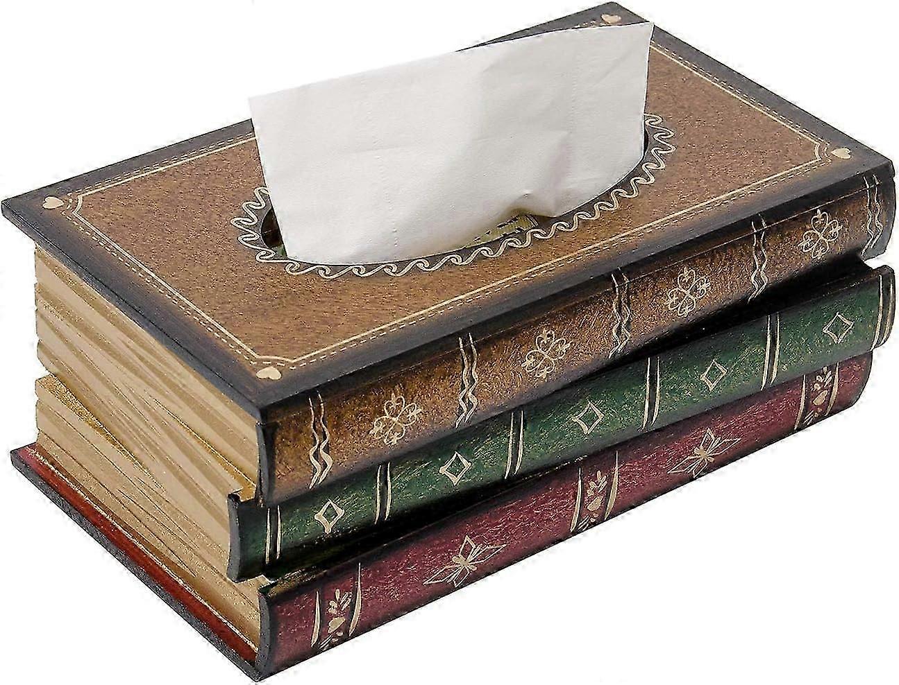 Classic Wooden Rectangular Tissue Box - Retro Style for Various Rooms