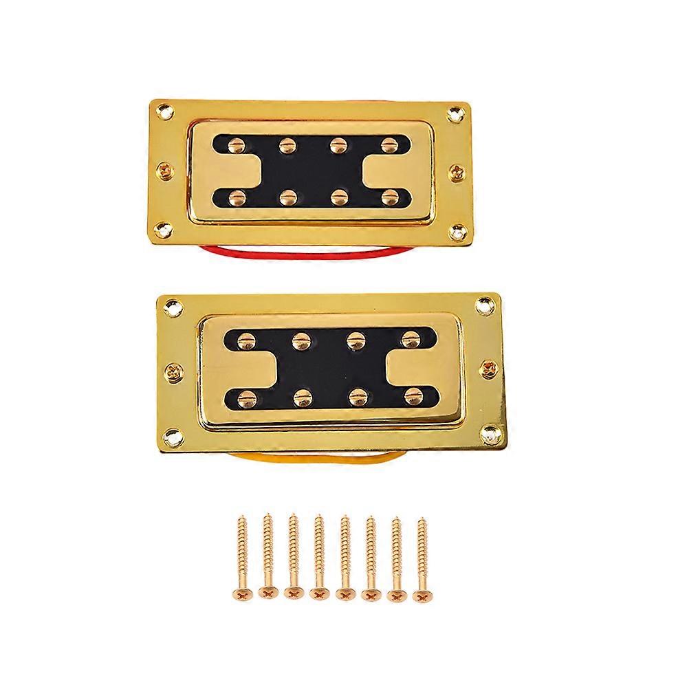 بيك أب مزدوجة لفائف GMB24 بيك اب باس غيتار أجزاء الغيتار الكهربائية أداء الغيتار الذهبي 9.45 × 4.46 × 2.35 سم 2 قطعة