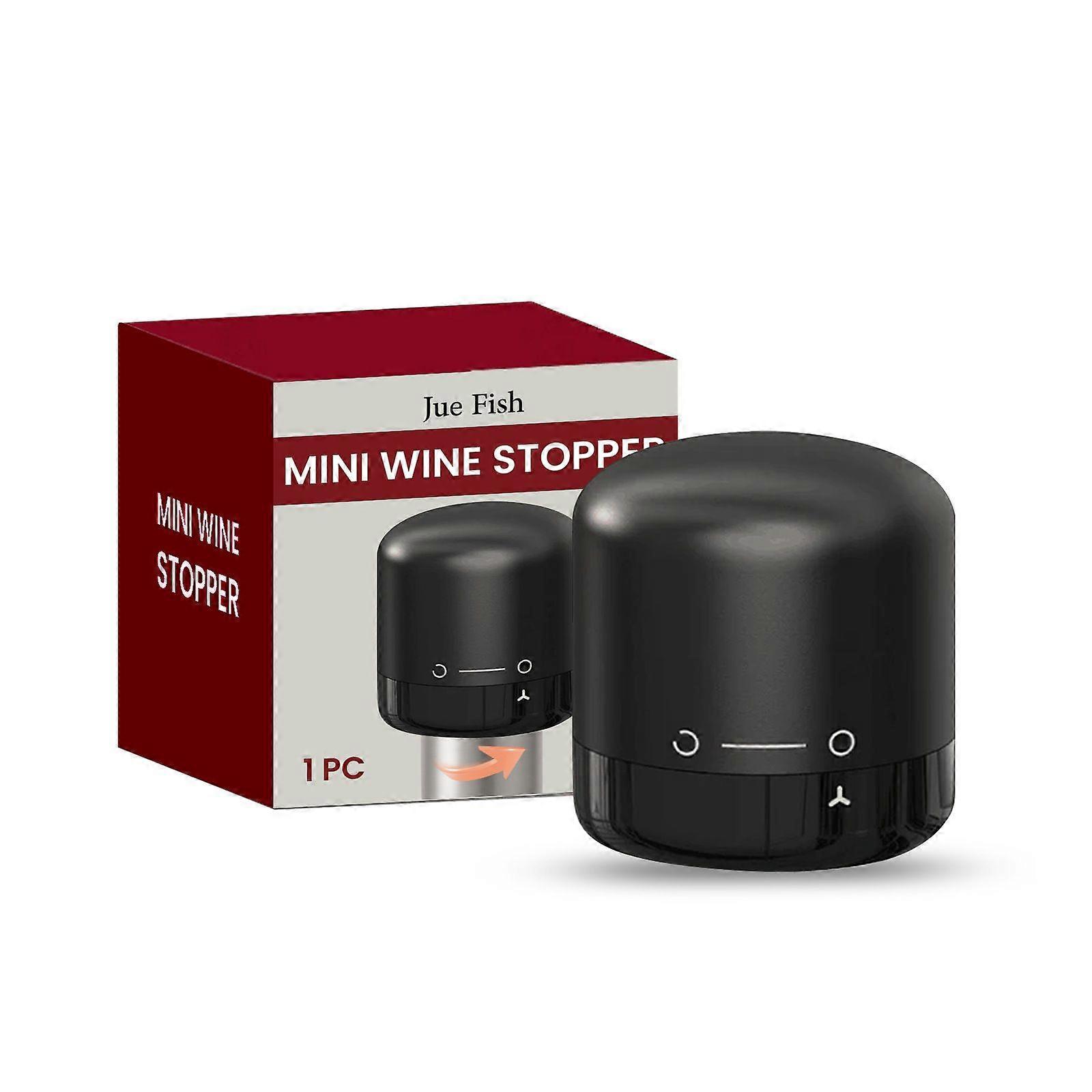 Wine Bottle Stopper, Silicone, Fits Bottles 18-19mm, Keeps Wine Fresh (2 Pack), Small, Black